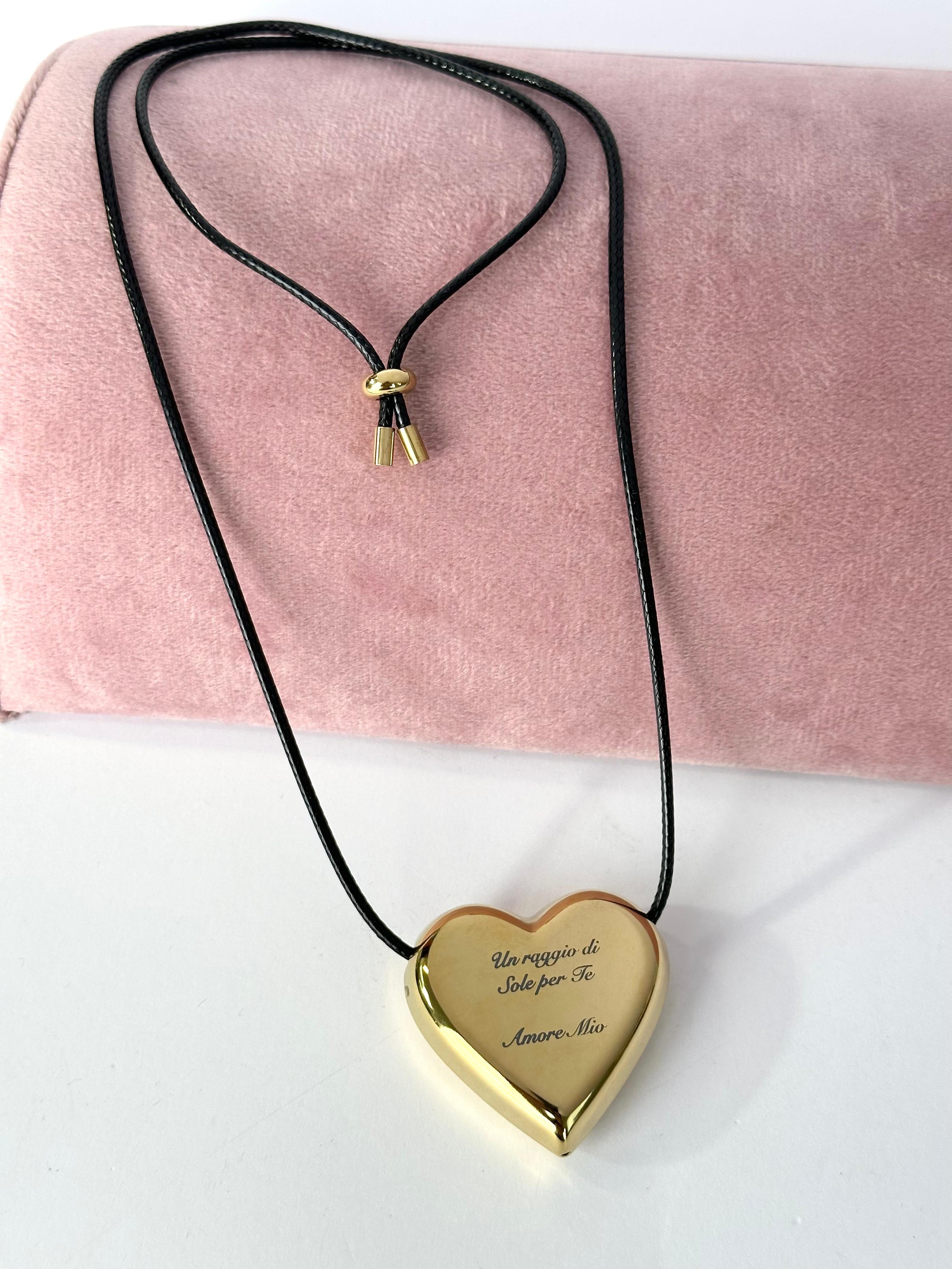 Collana chocker caucciù cuore personalizzabile