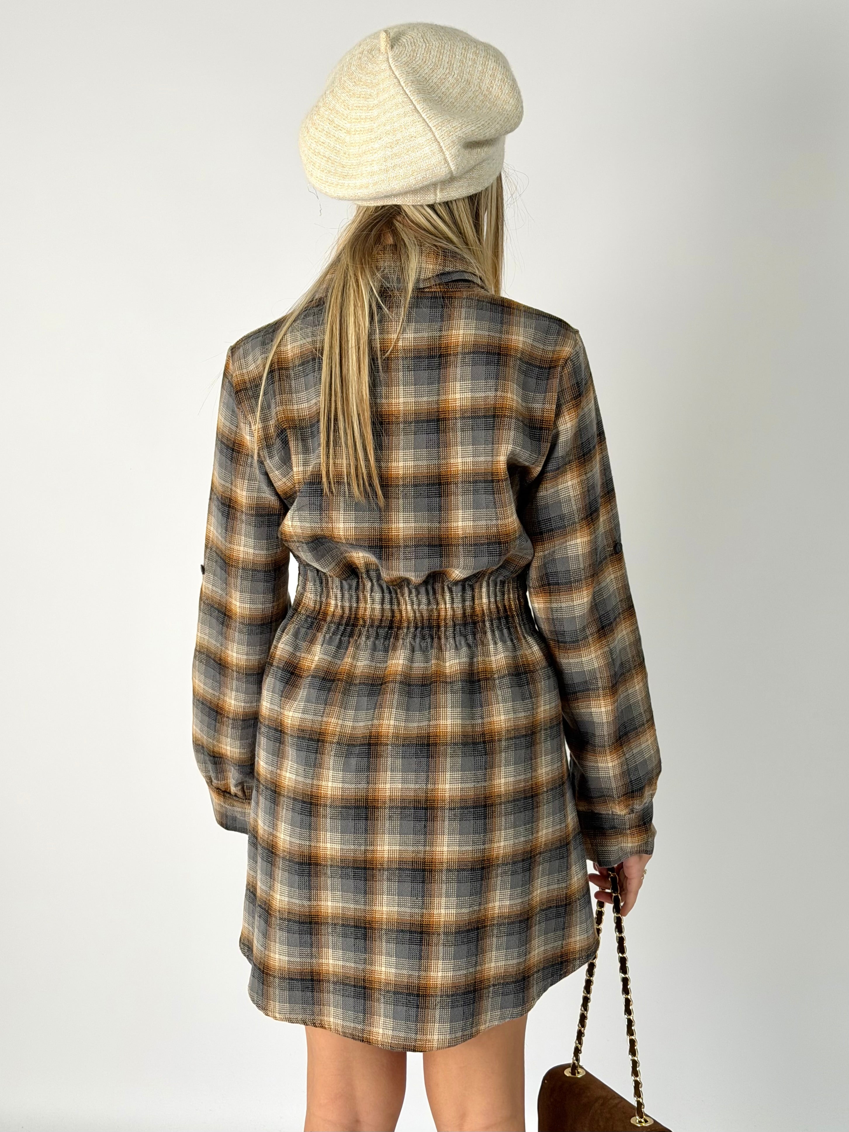 Abito Sissy check tabacco