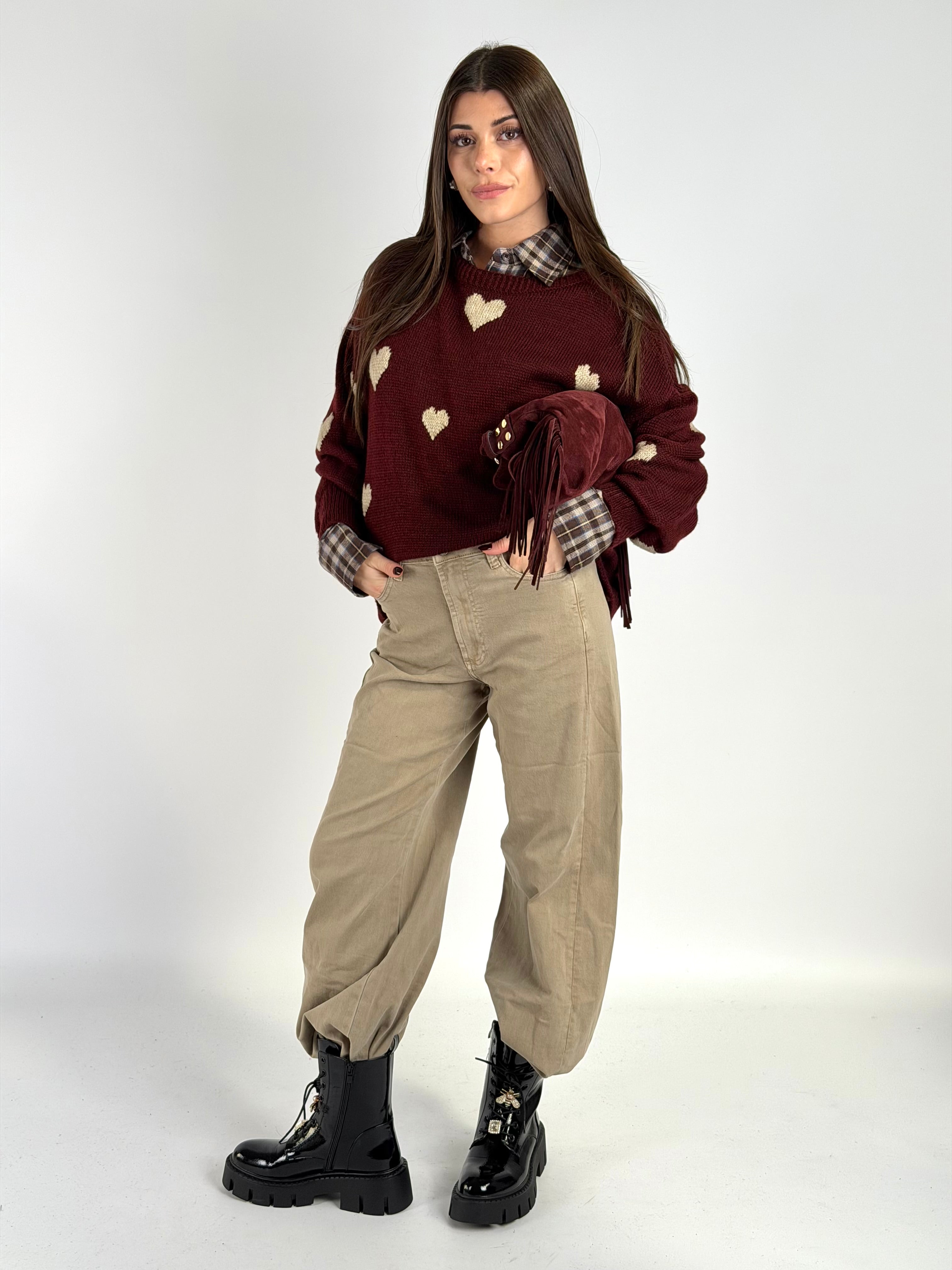 Maglia Romantica bordeaux