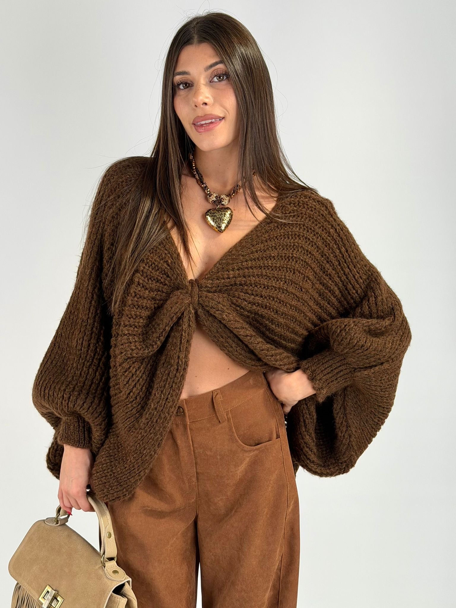 Maglione fiocco Napoli moro