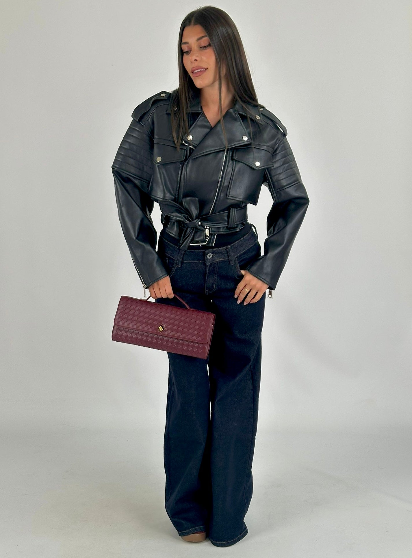 Chiodo ecopelle - 2 colori nero