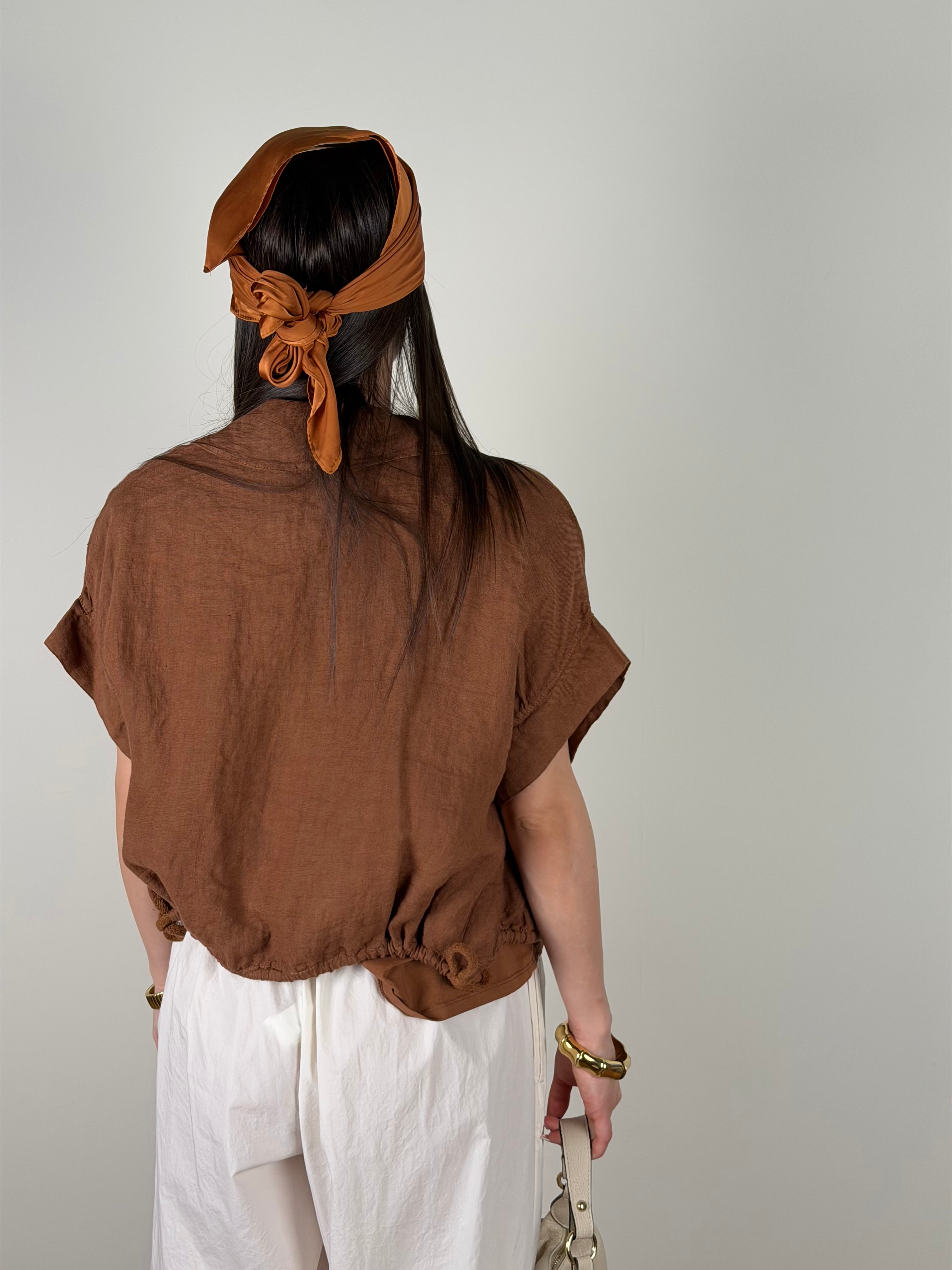 Camicia puro lino Duna coccio
