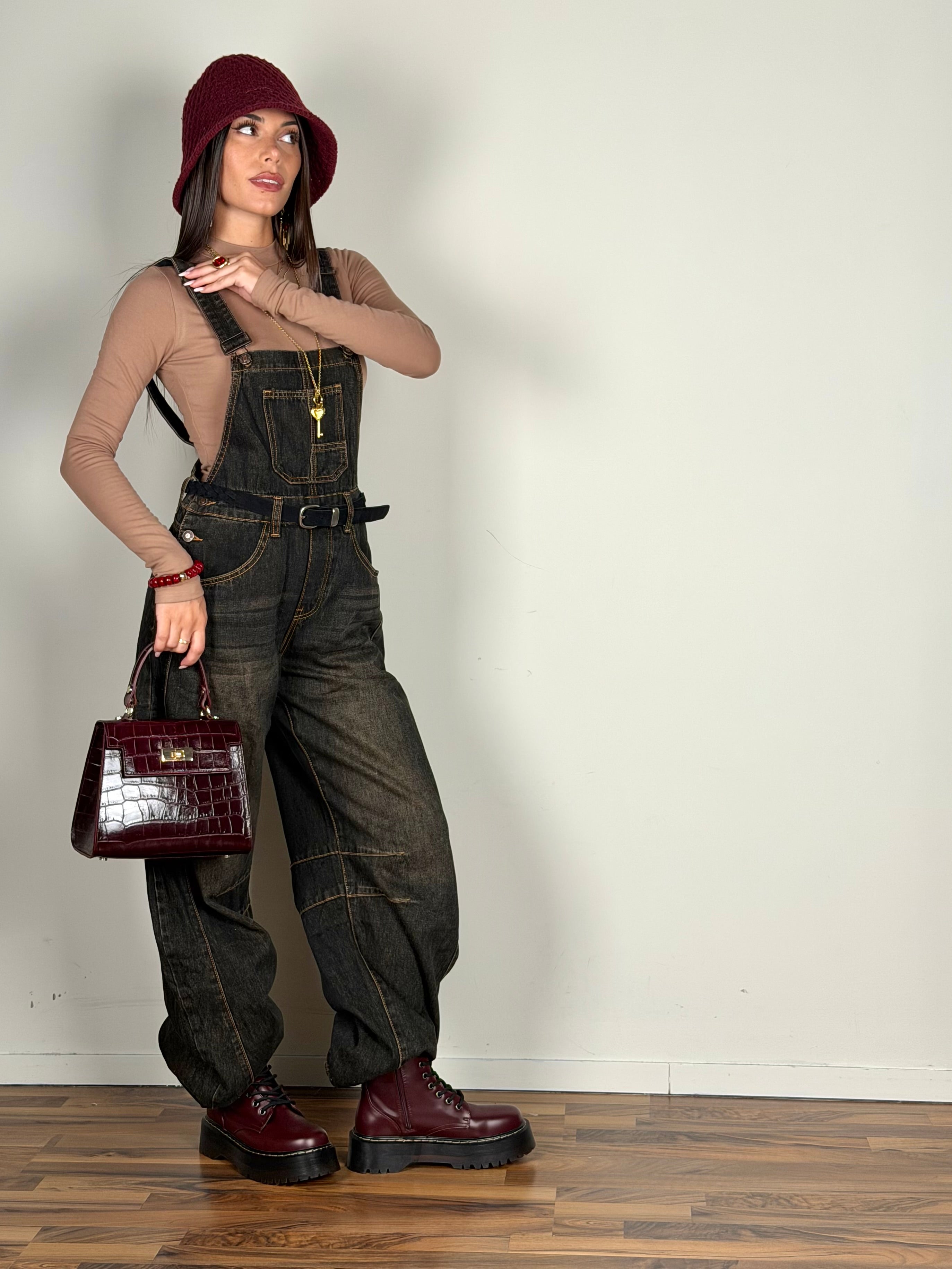 Salopette Jeans NEW COLLECTION nero