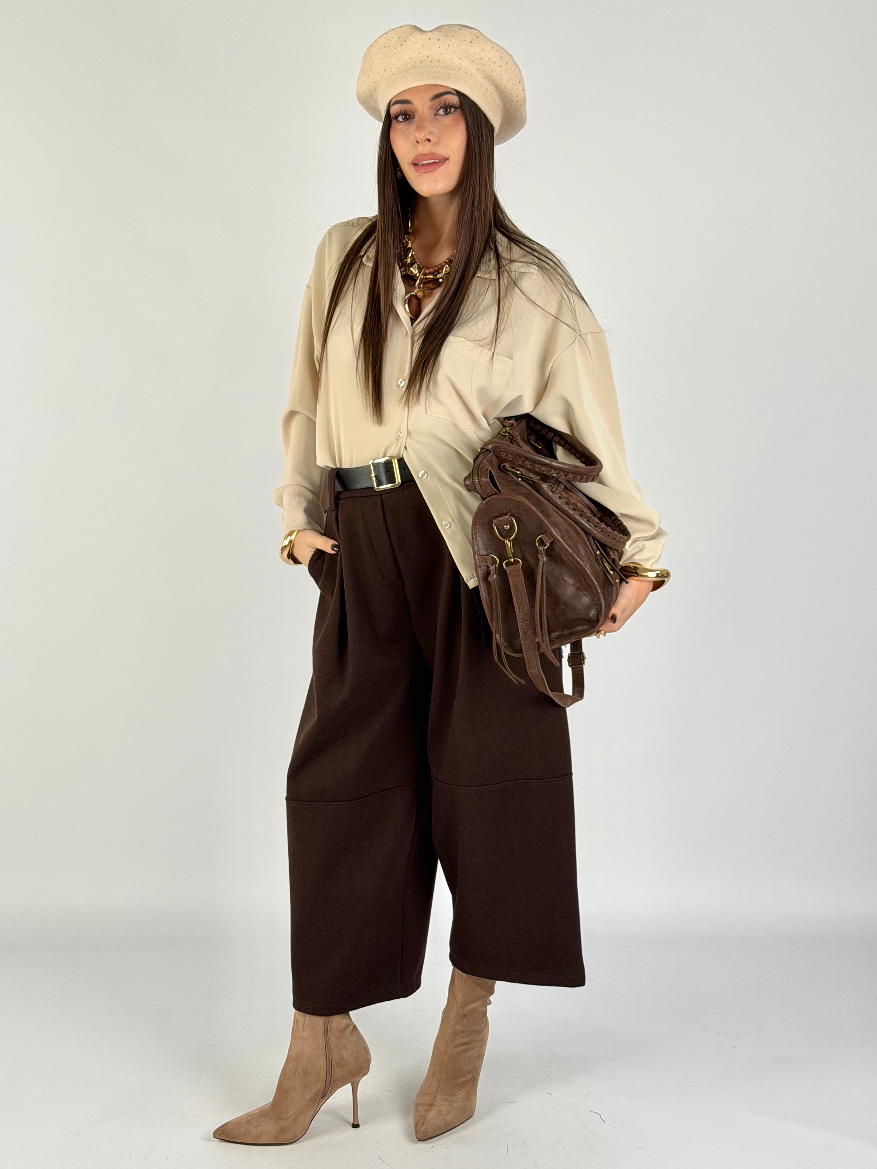 Camicia taschino beige