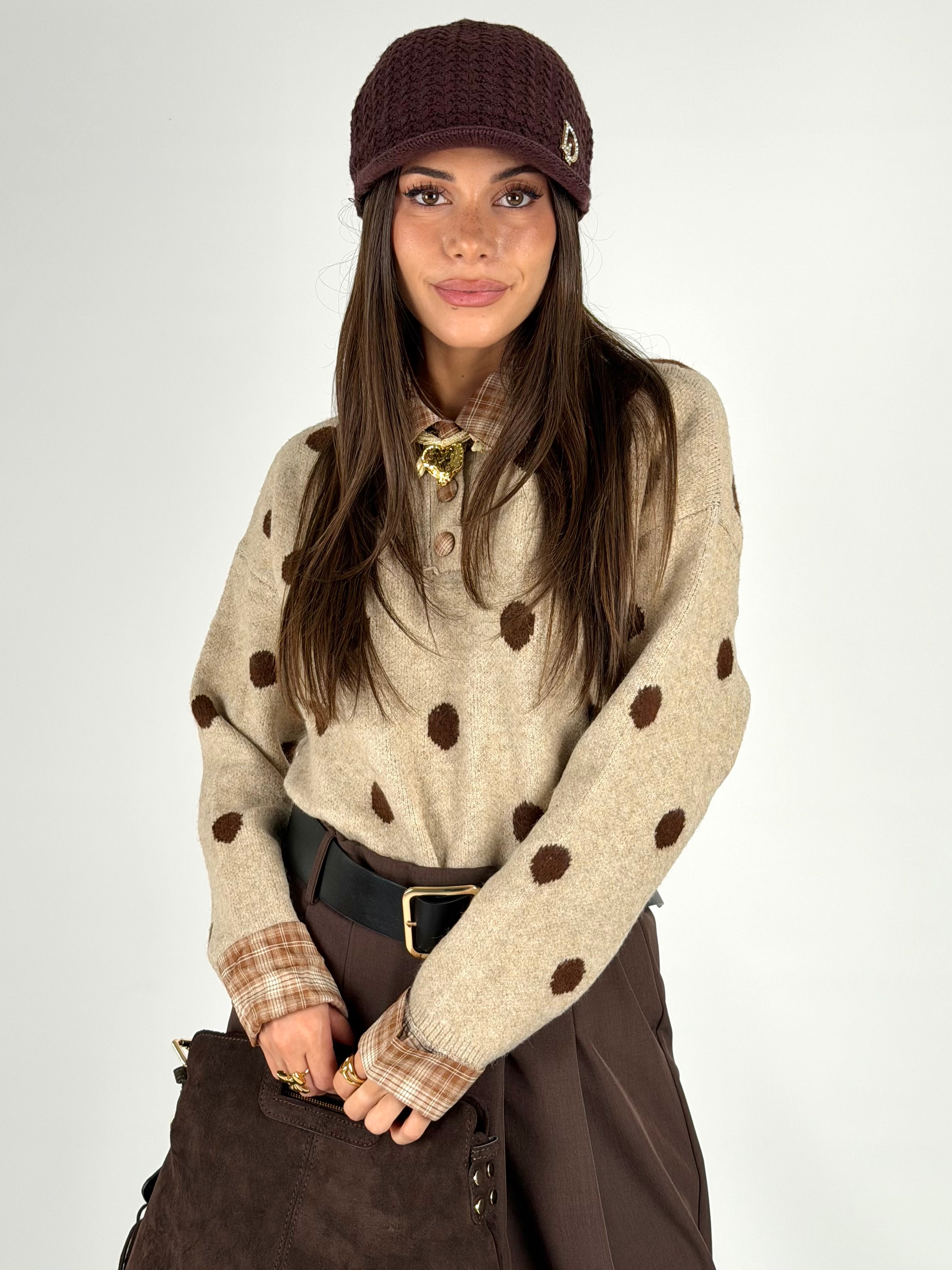 Maglioncino pois beige