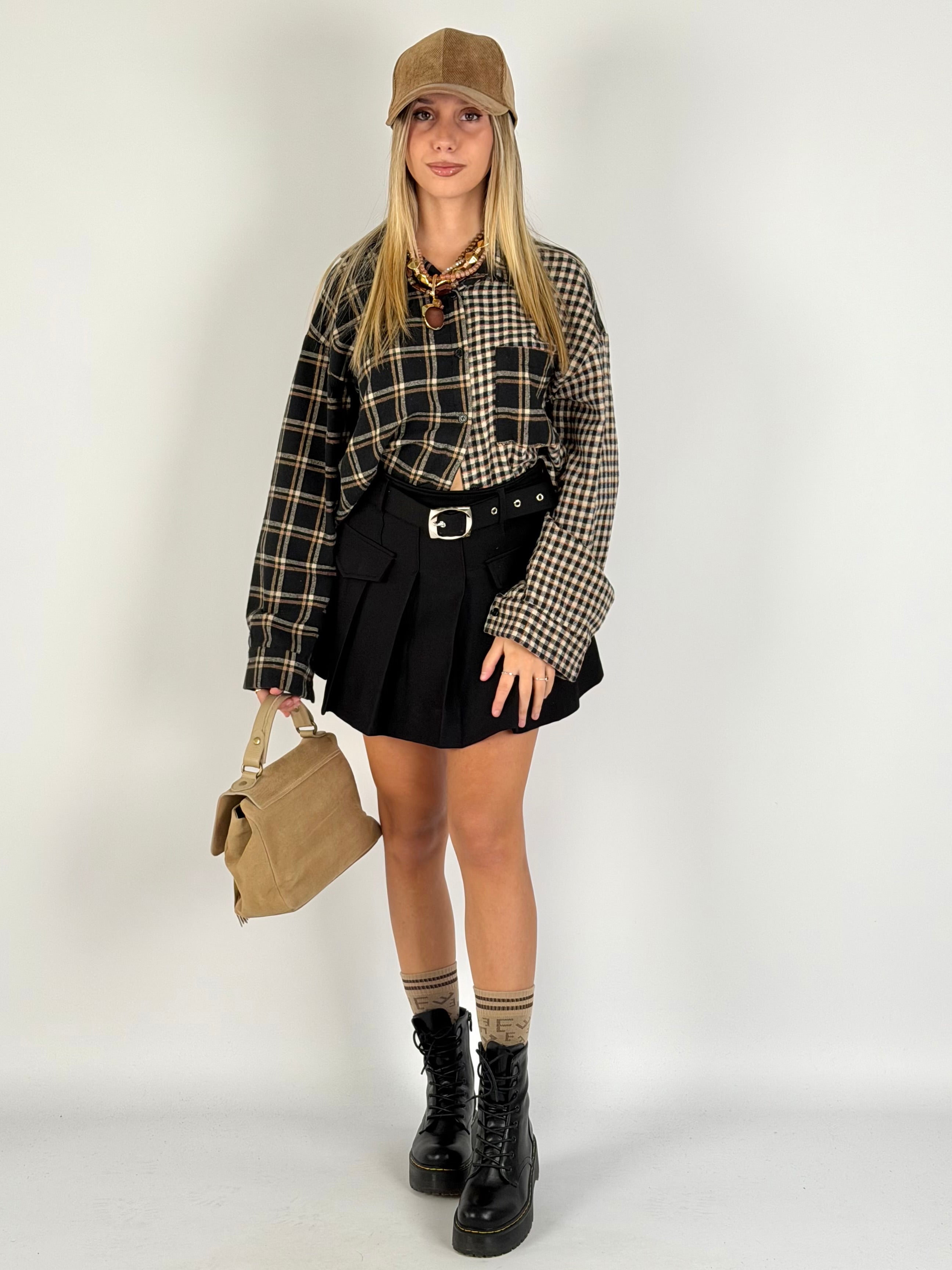 Camicia check Alessia nera