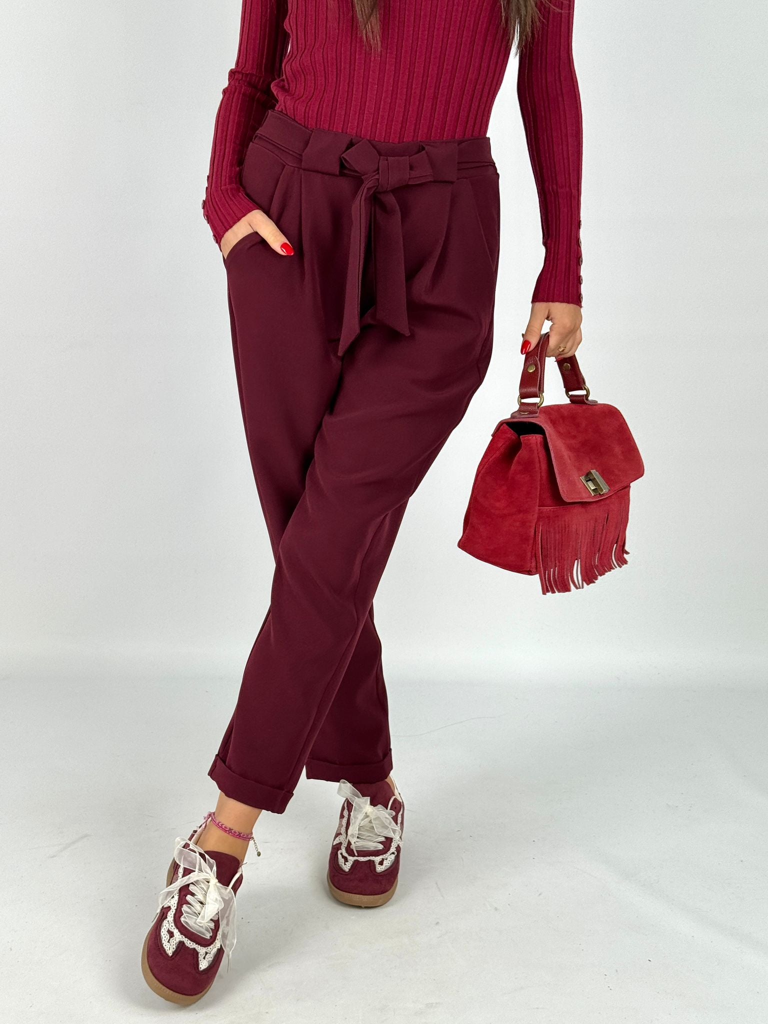 Pantalone completo Amira bordeaux