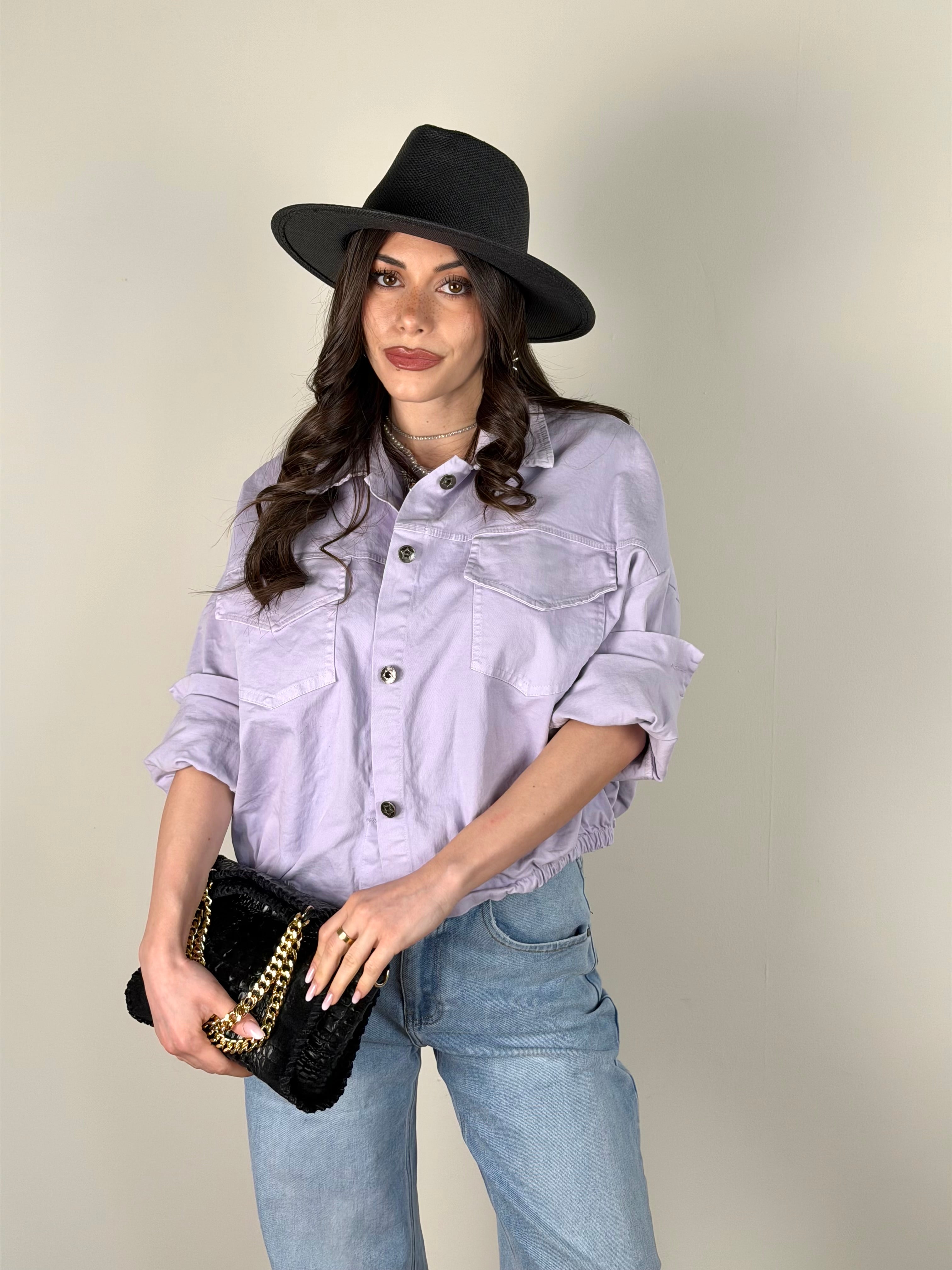 Giubbino jeans Carmen lilla