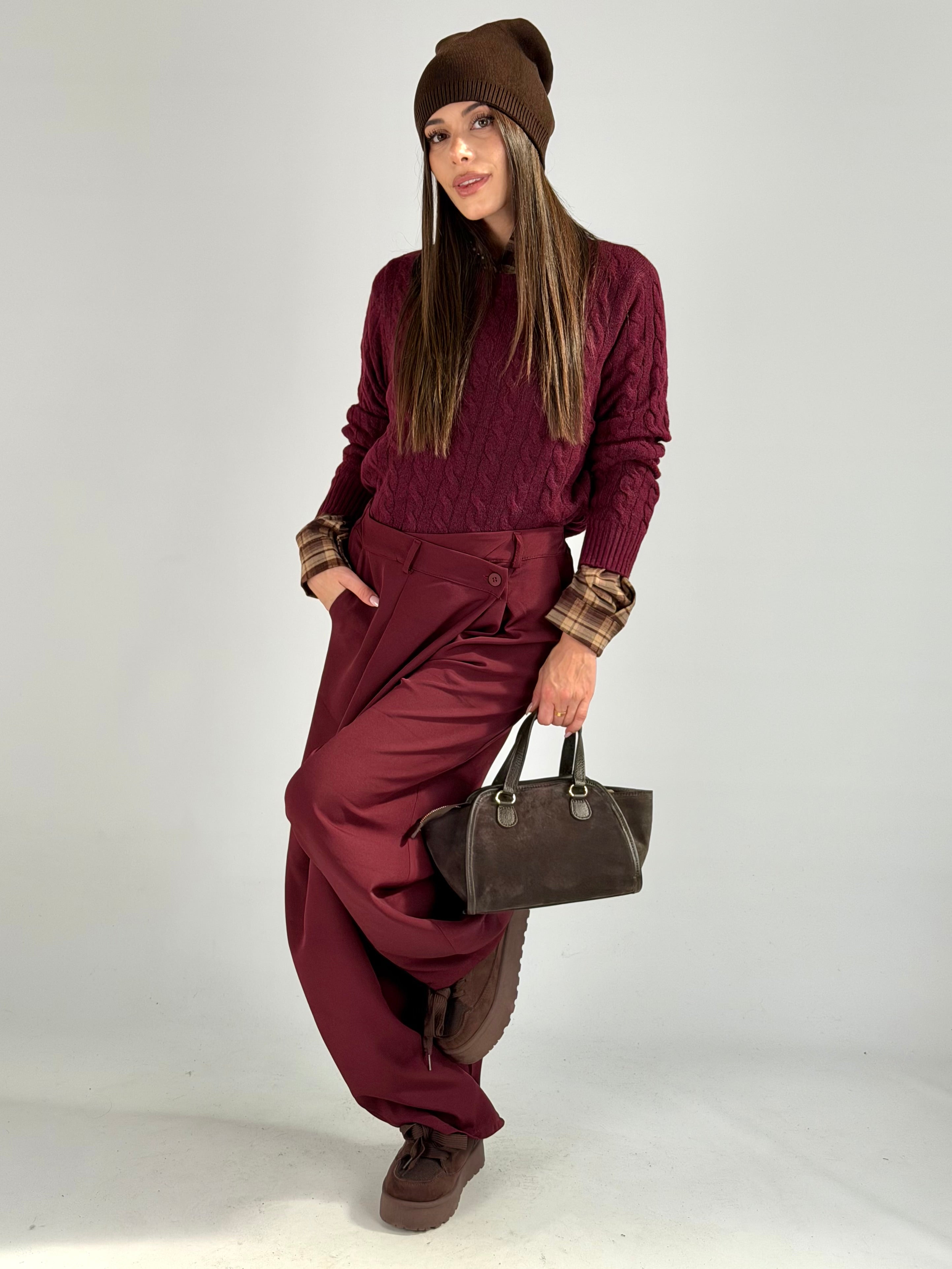 Pantalone Delia bordeaux