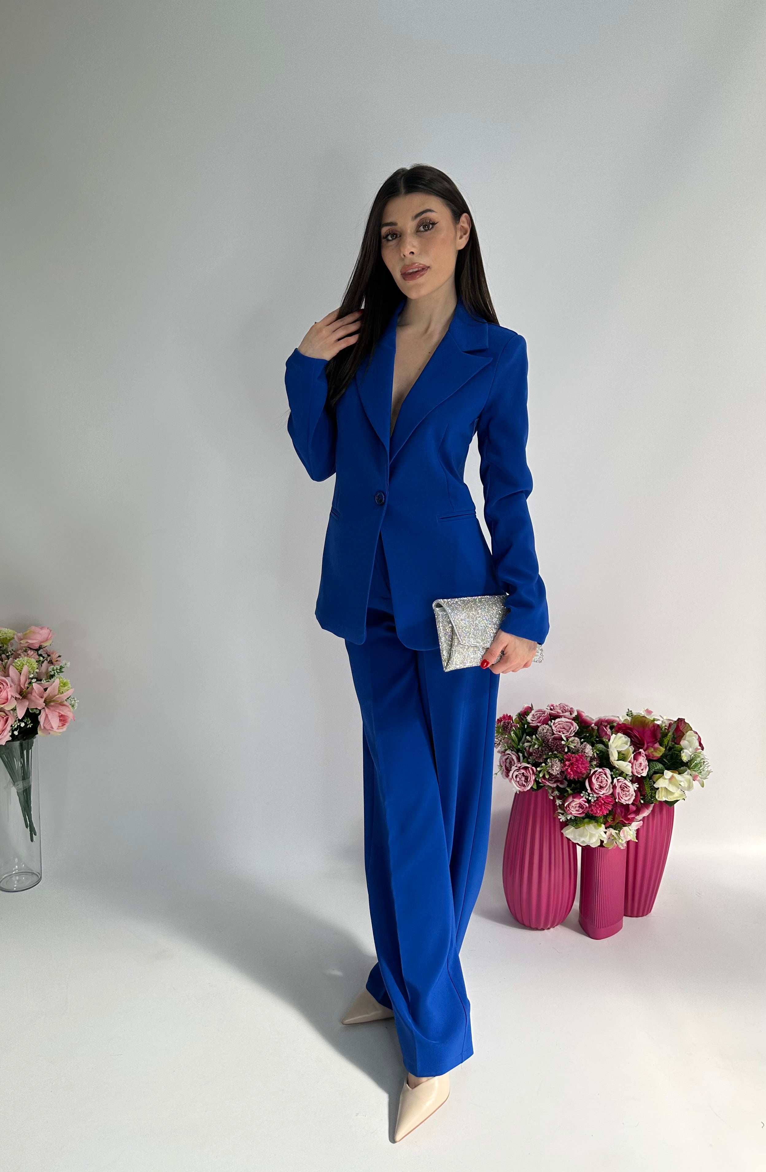 Completo elodie palazzo Blu elettrico