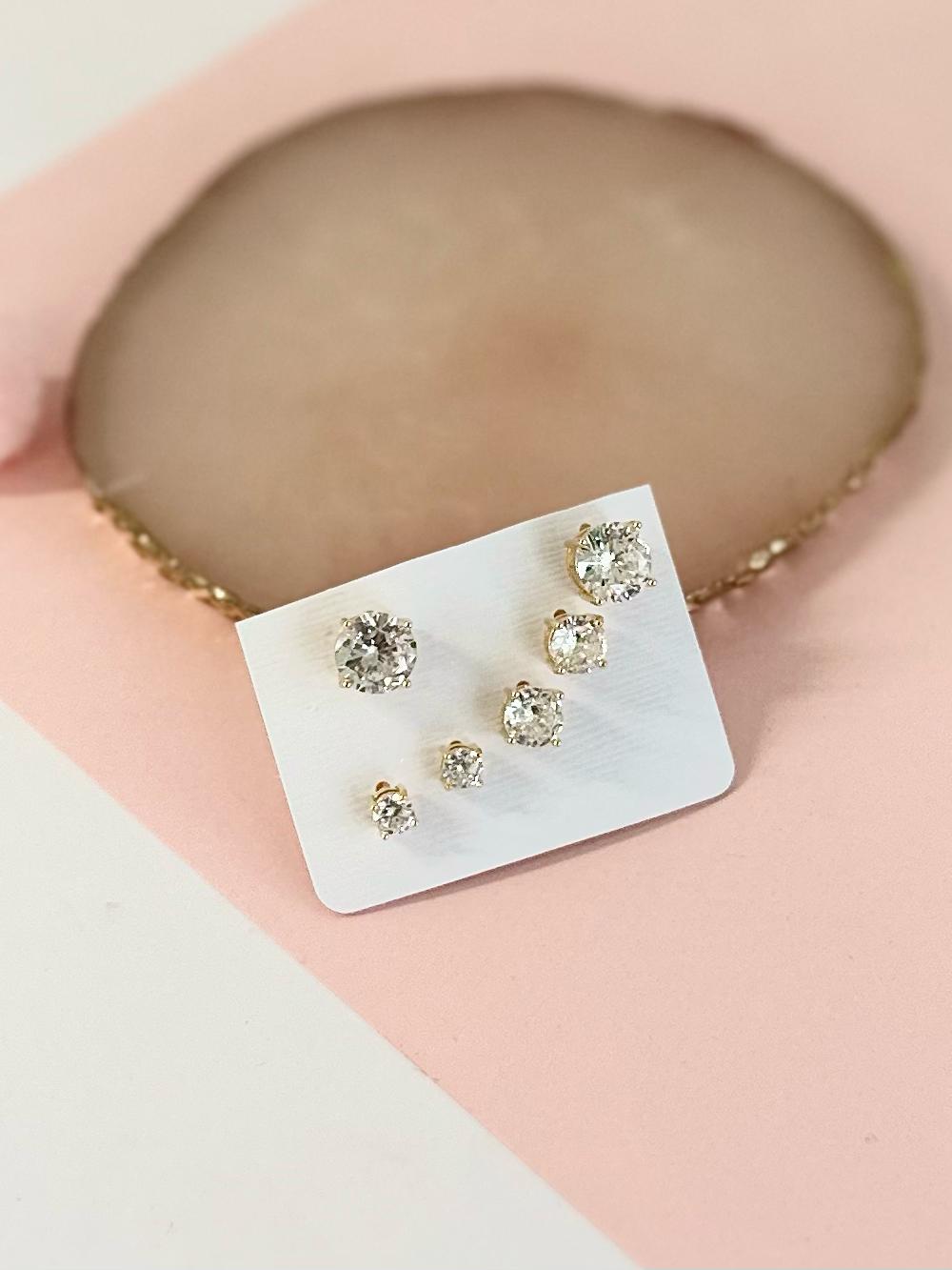 Set 6 orecchini punto luce oro