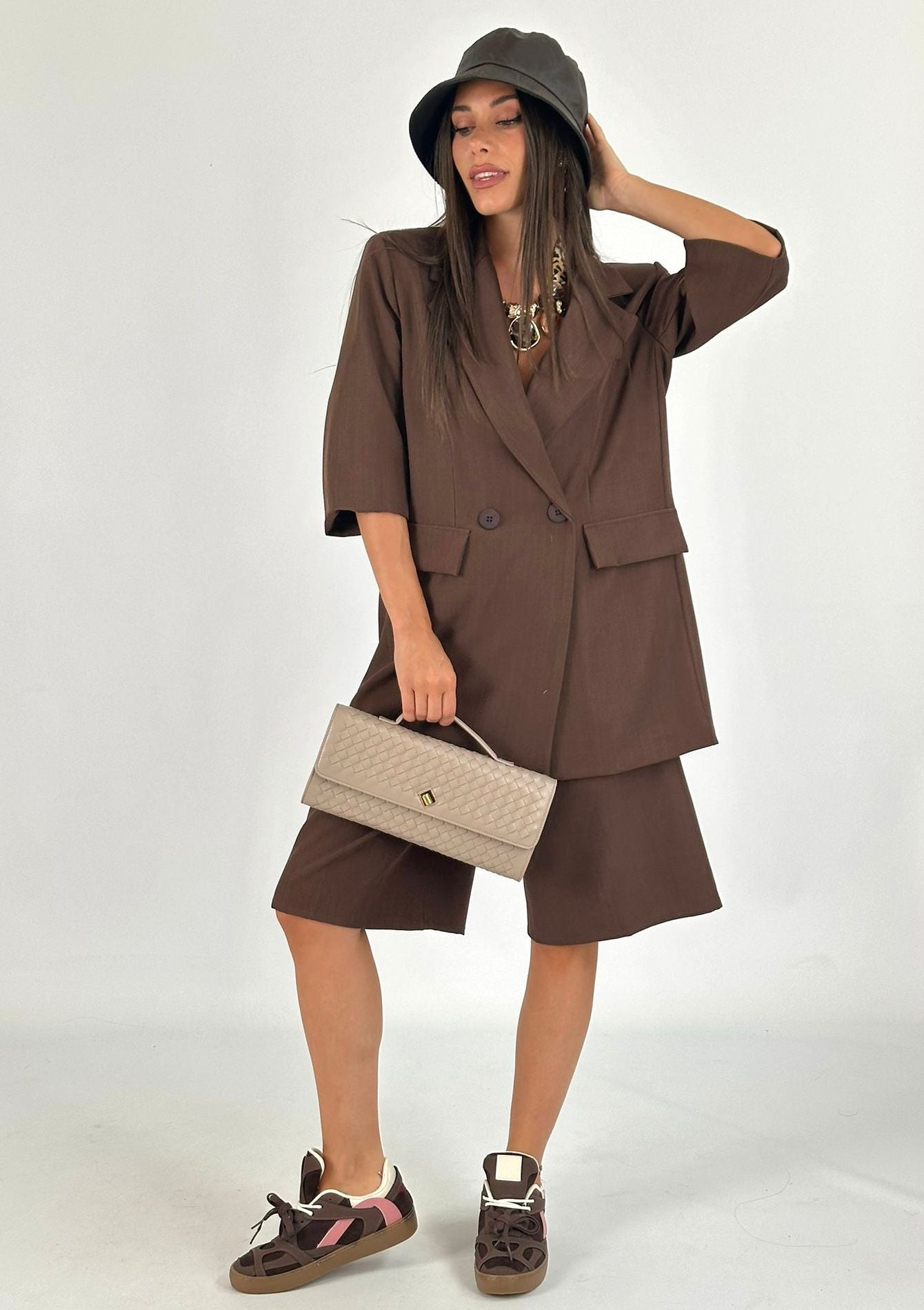 Completo giacca + bermuda moro