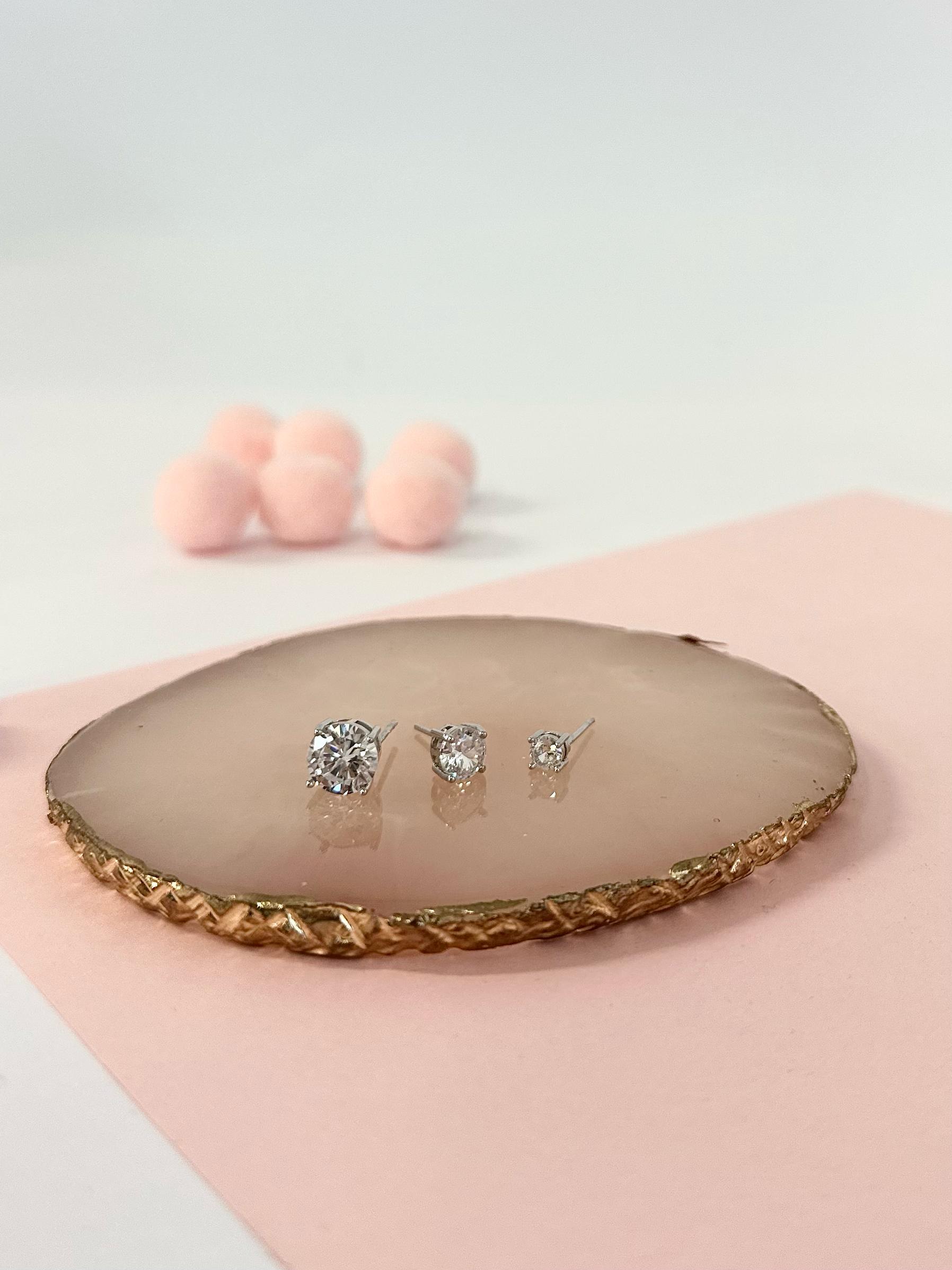 Set 6 orecchini punto luce argento