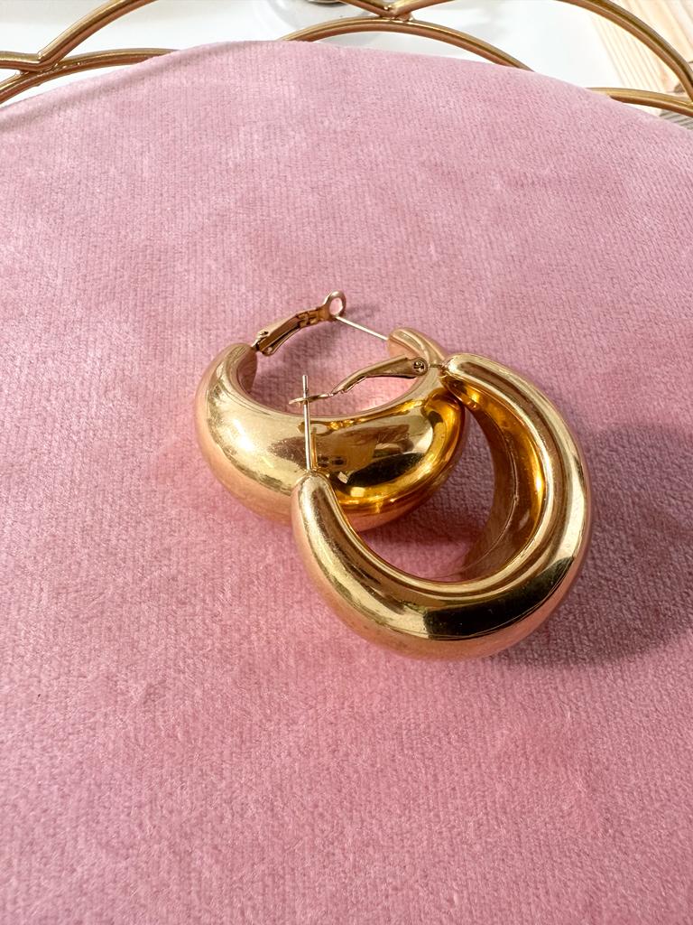 Orecchìni maxi cerchio luna bold