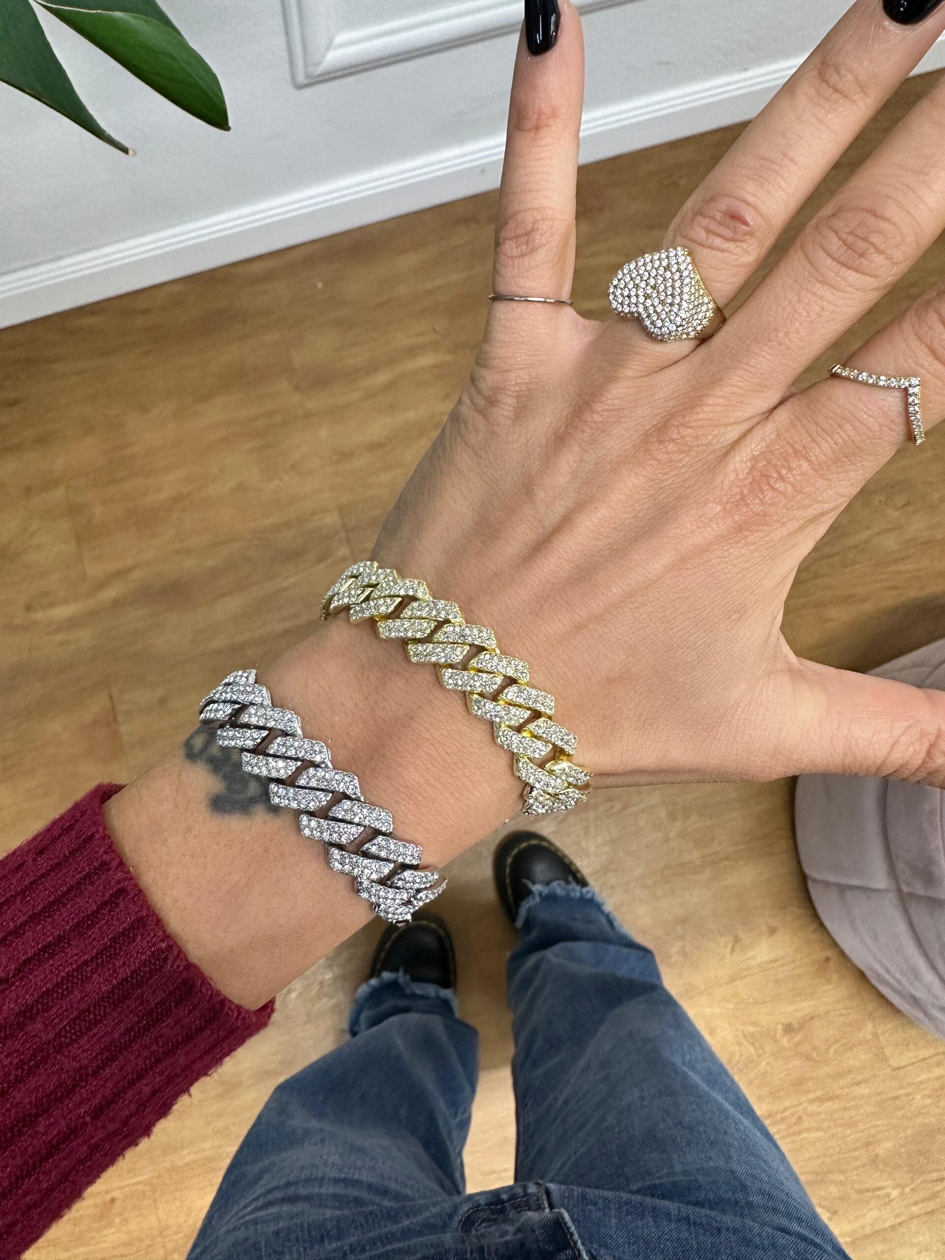 Bracciale maxi catena zirconata medio