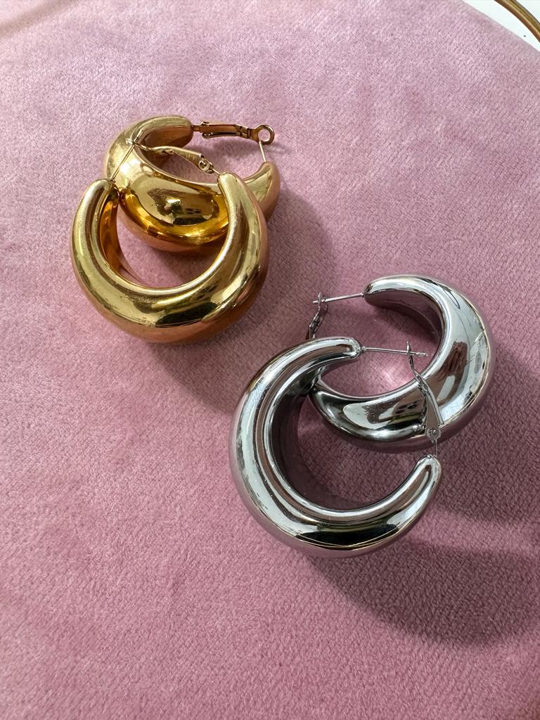 Orecchìni maxi cerchio luna bold