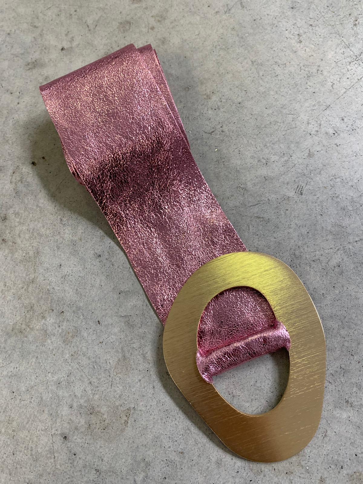 FUSCIACCA camoscio fibbia maxi laminata