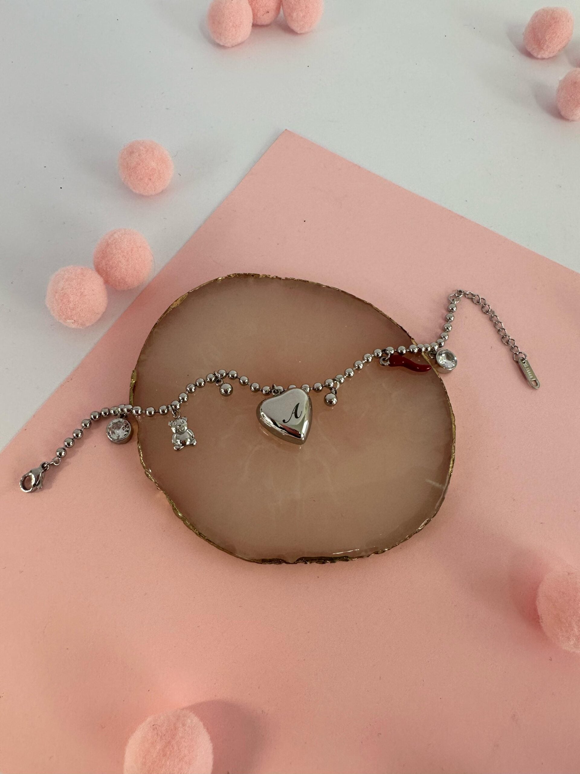 Bracciale multiciondolo loveme personalizzabile