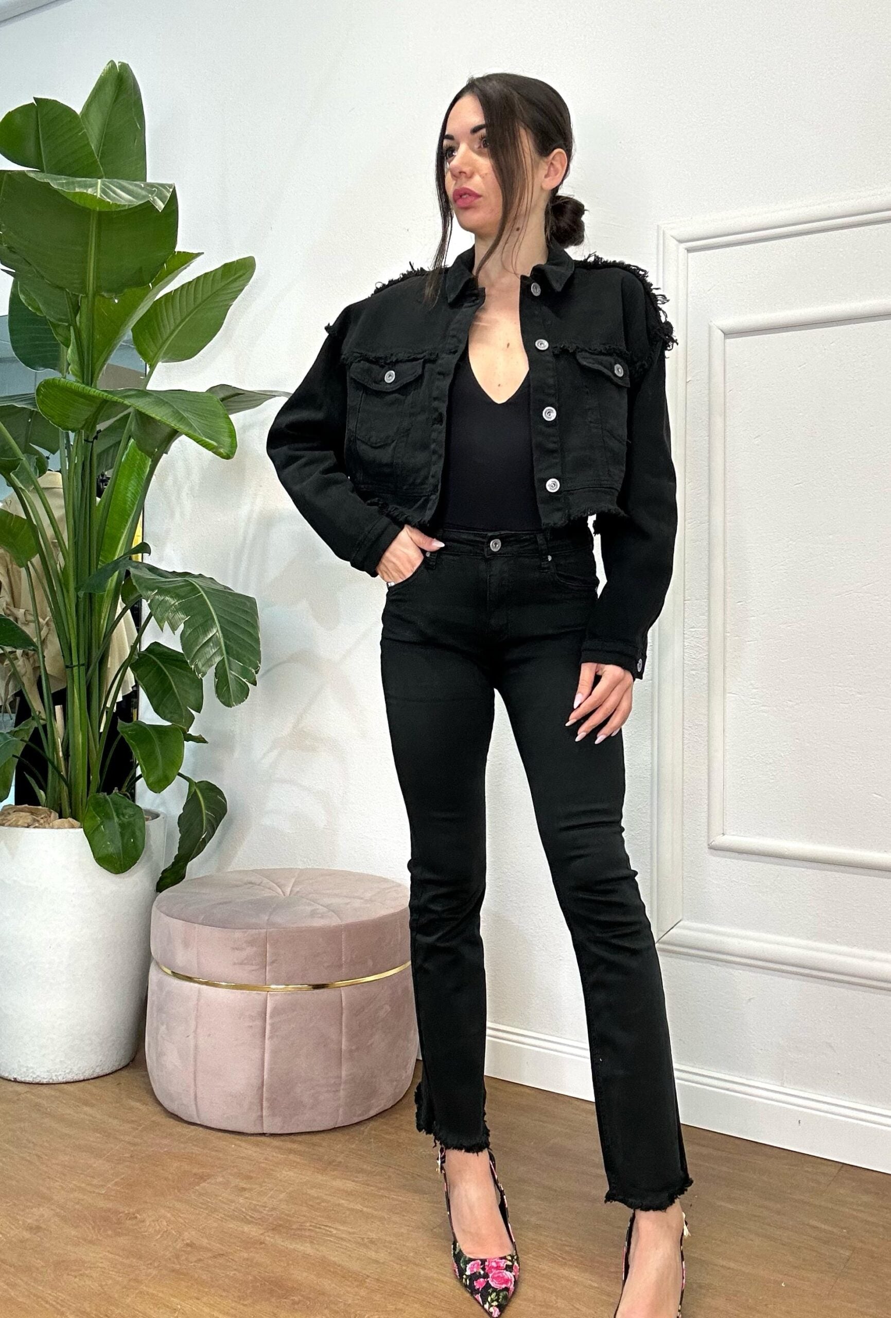 JEANS DENIM DAY 389 sfrangiato nero