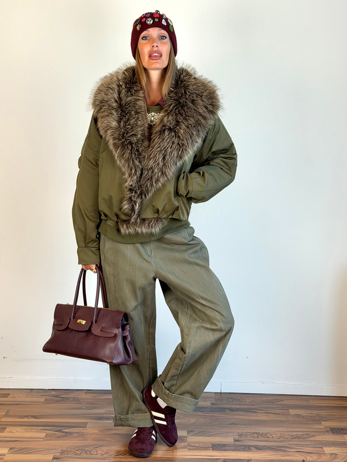 Piumino ecopelliccia Zoe verde