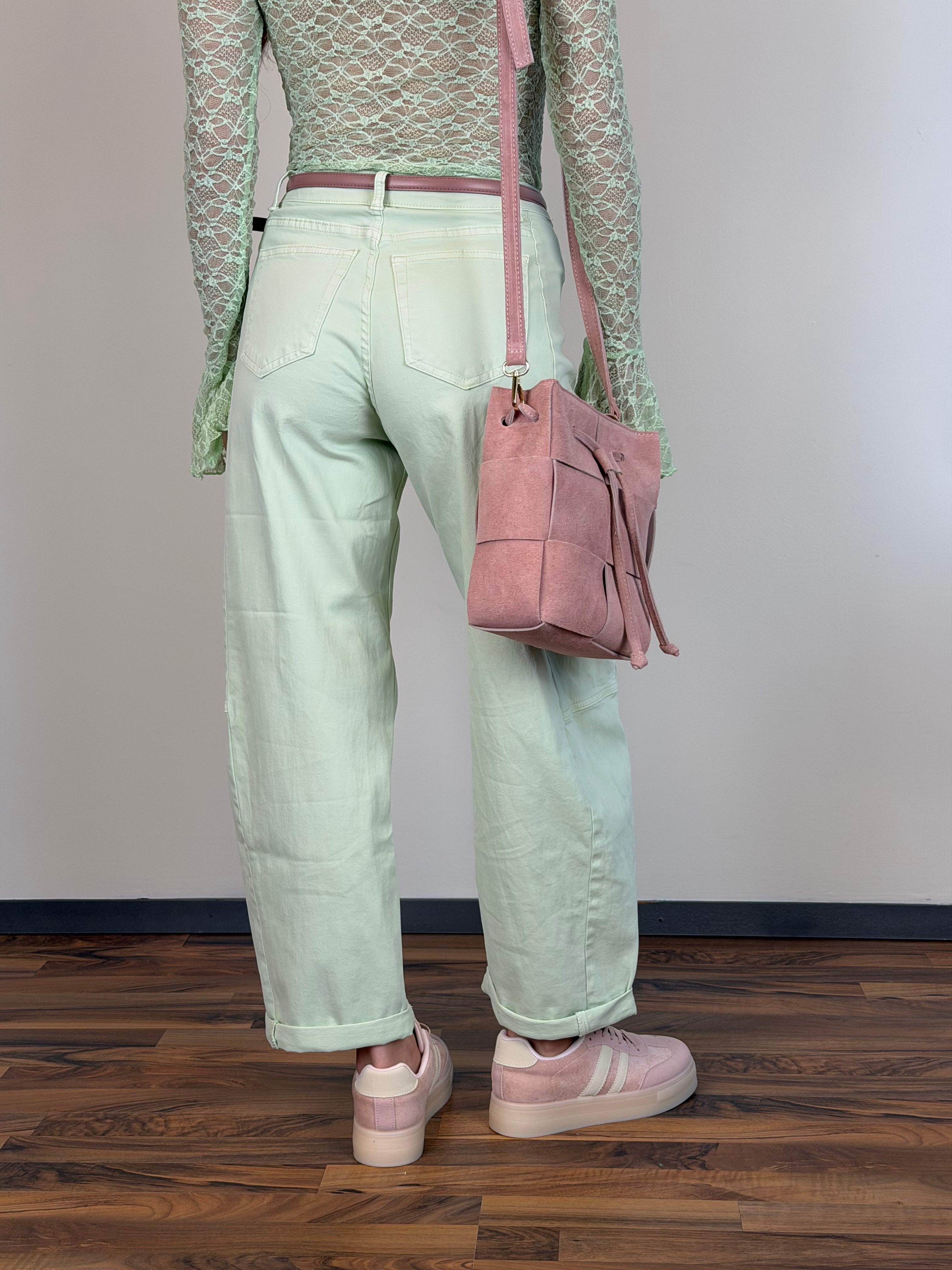 Jeans Terry verde salvia