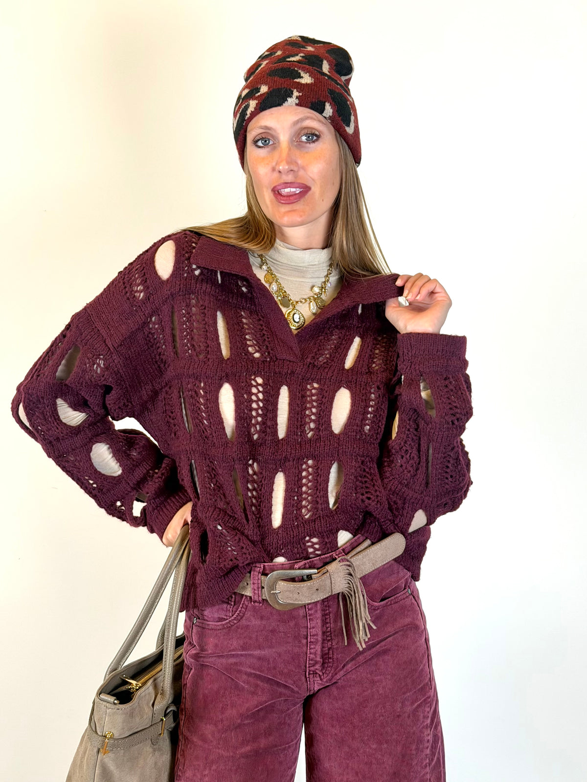 Maglia Polly bordeaux