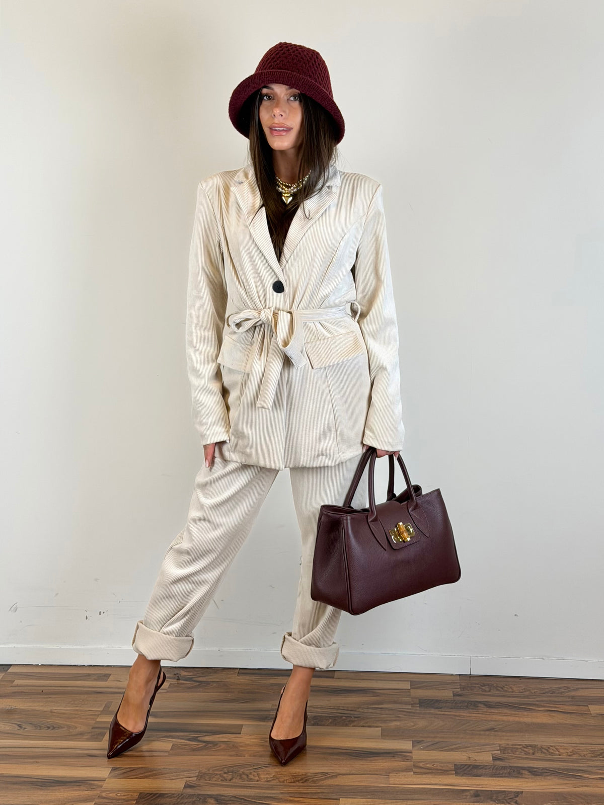 Completo Velluto Chic panna