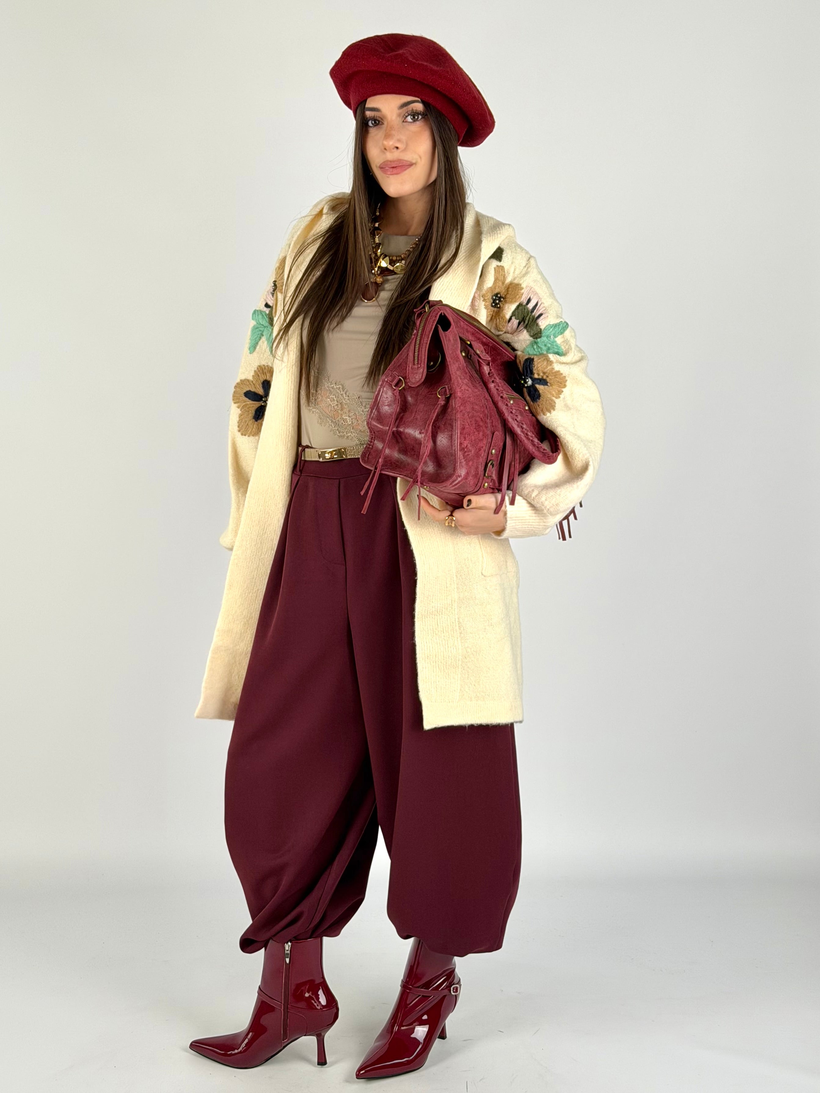 Cardigan Flora beige