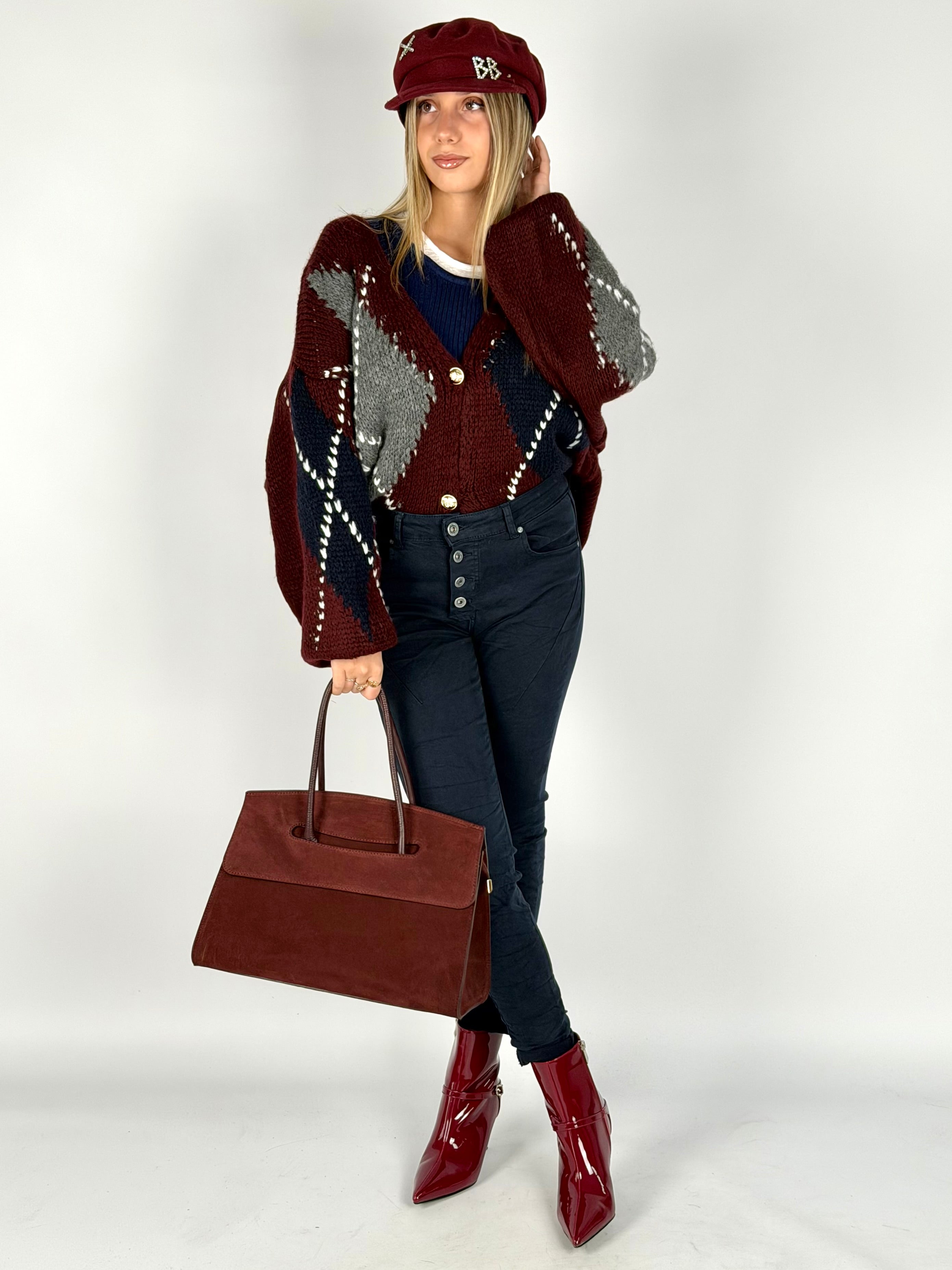Cardigan Giove bordeaux