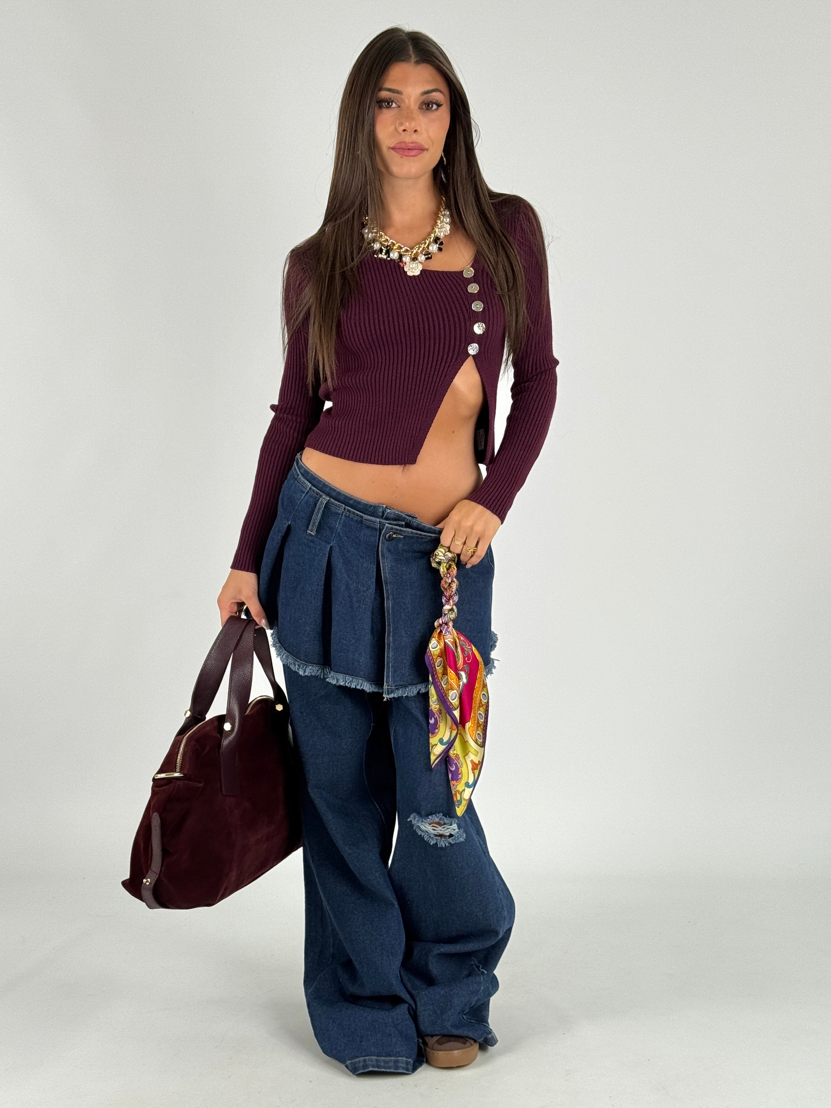 Maglia spacco bordeaux