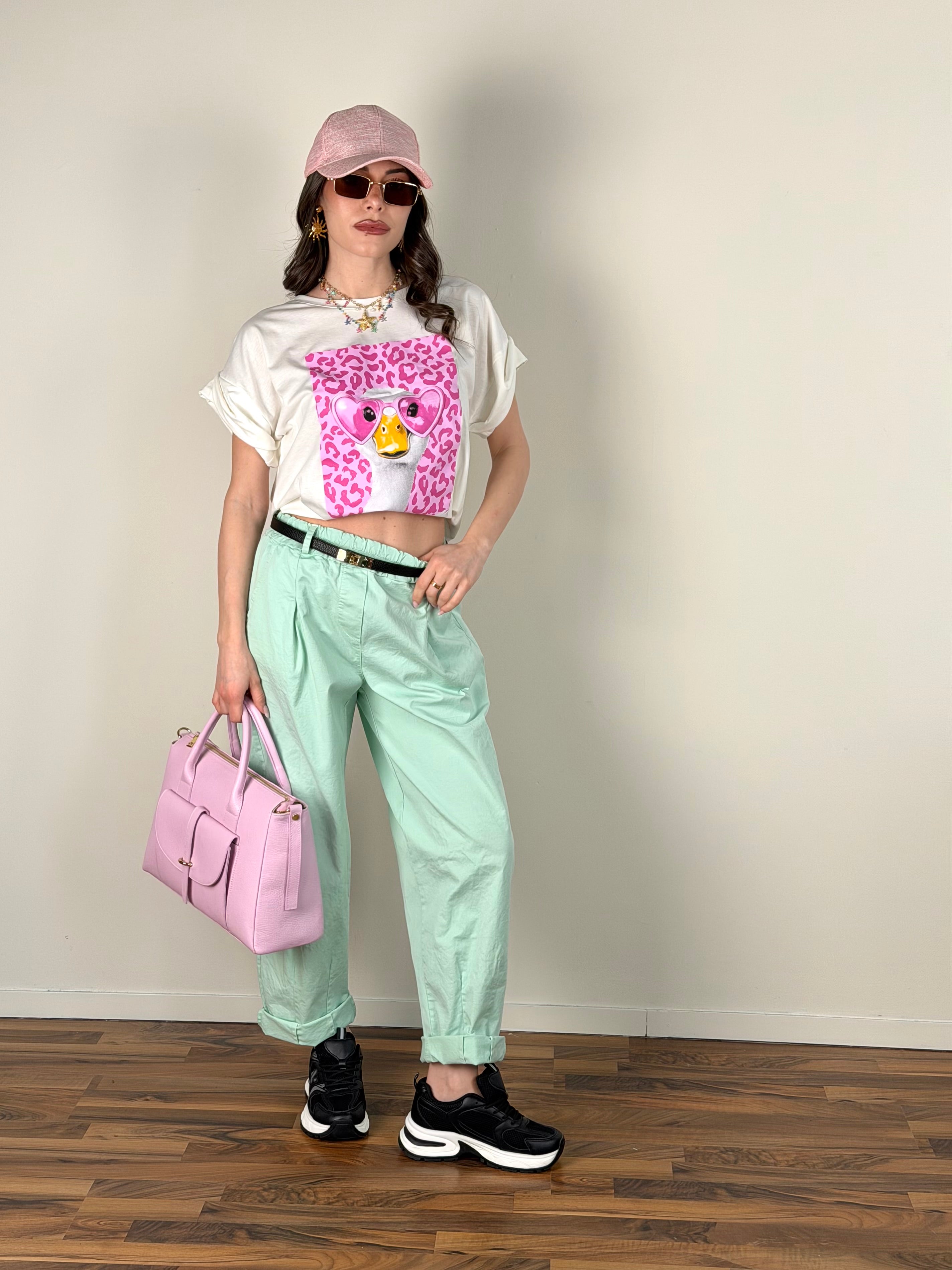 Pantalone Carmen verde acqua