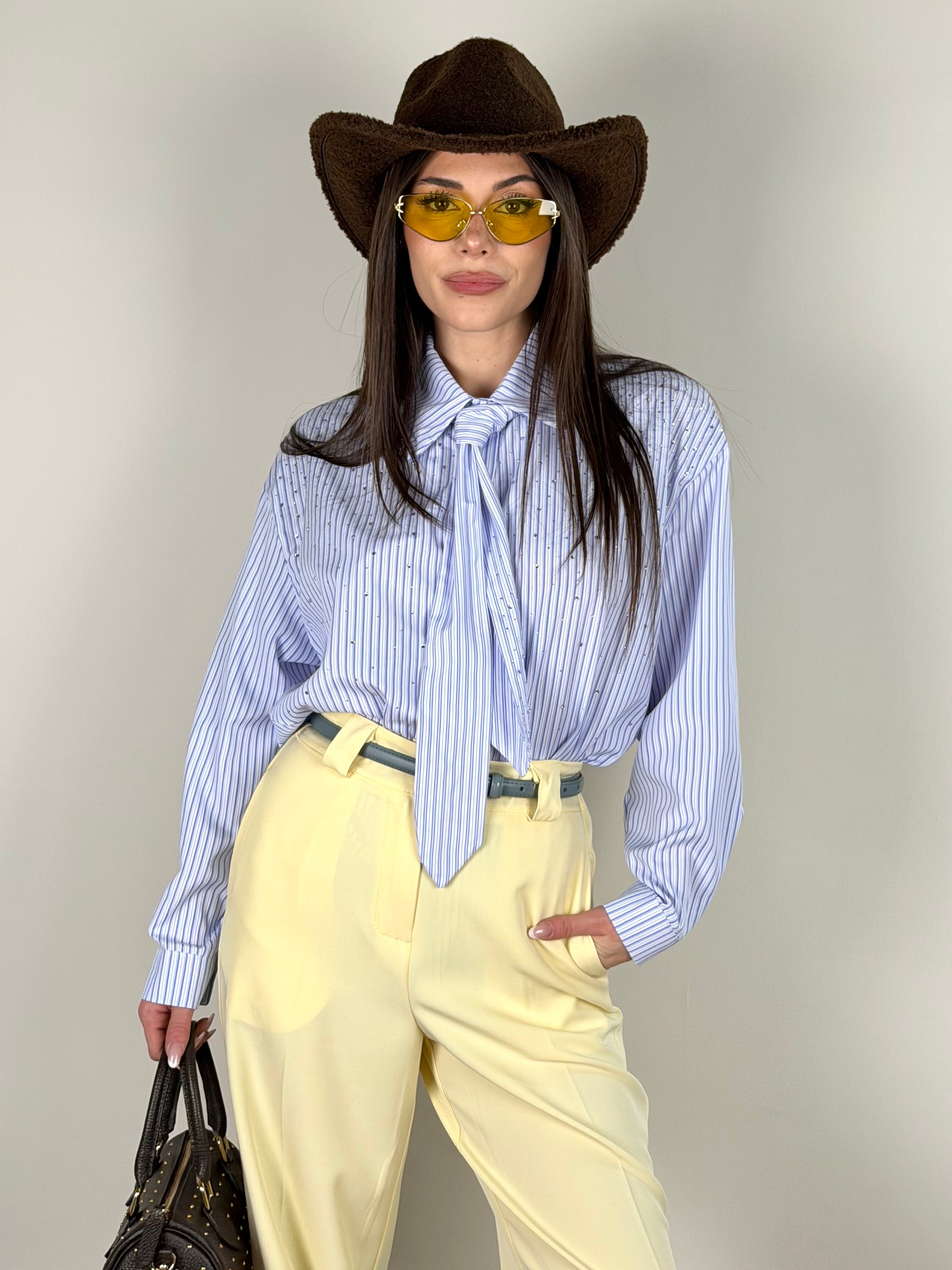 Camicia Simply cravatta celeste