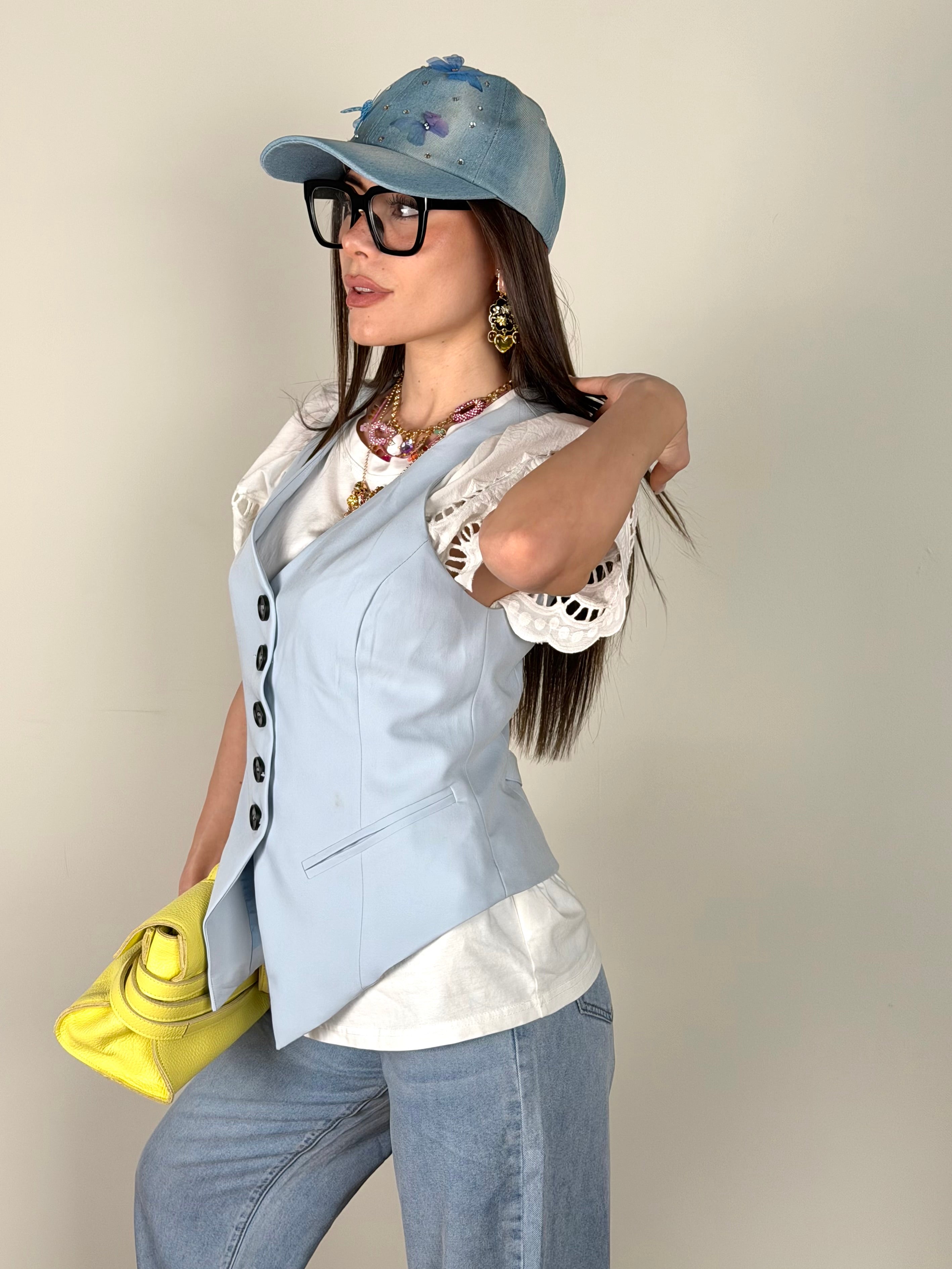 Gilet Andrea celeste