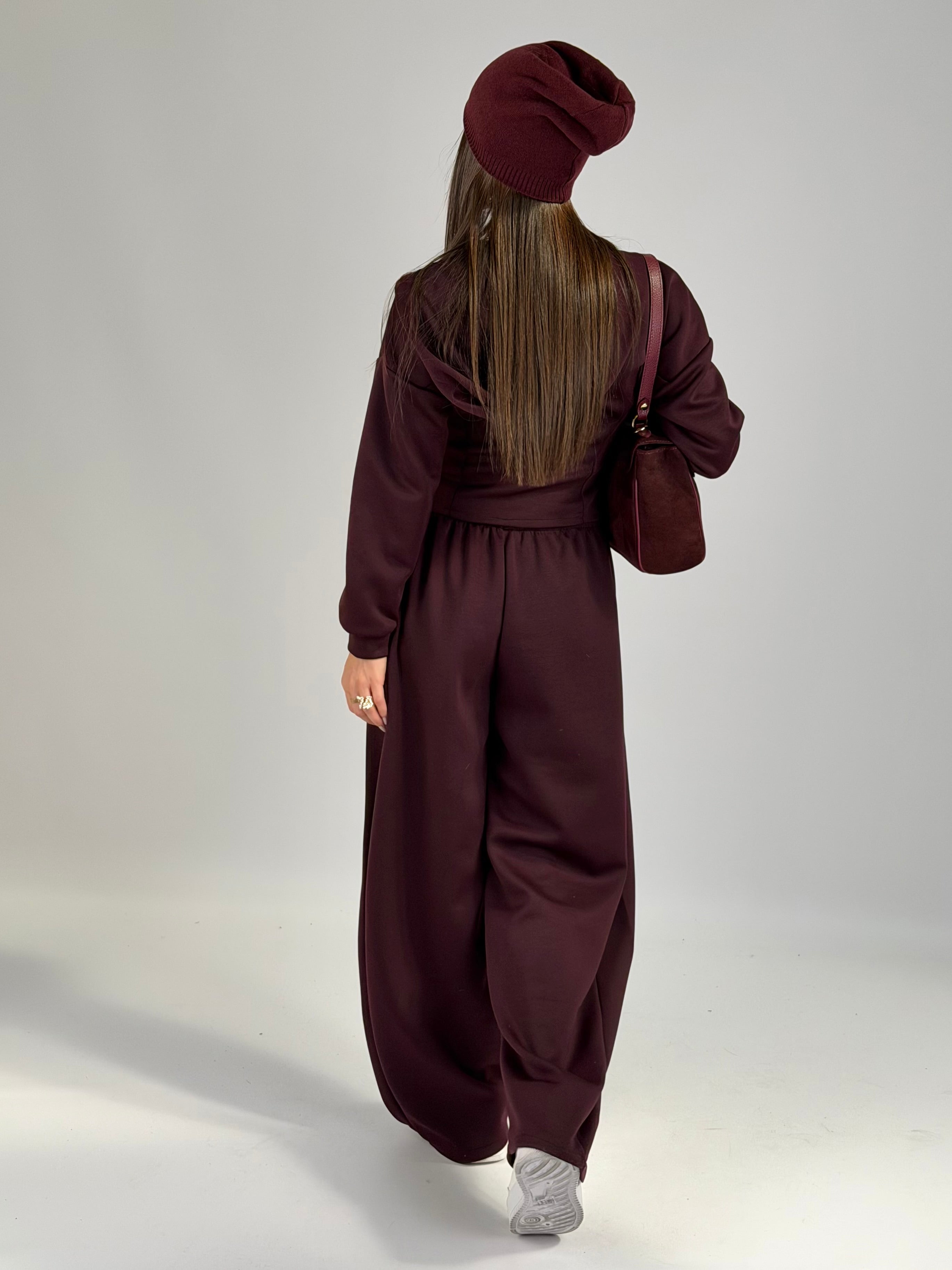 Pantalone tuta Evelyn bordeaux