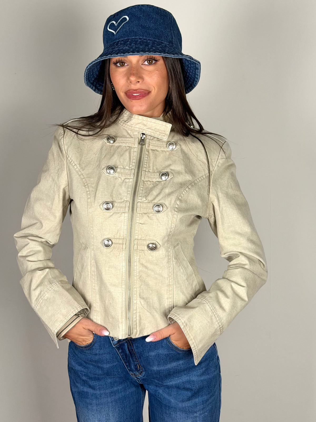Giubbino jeans Giselle beige