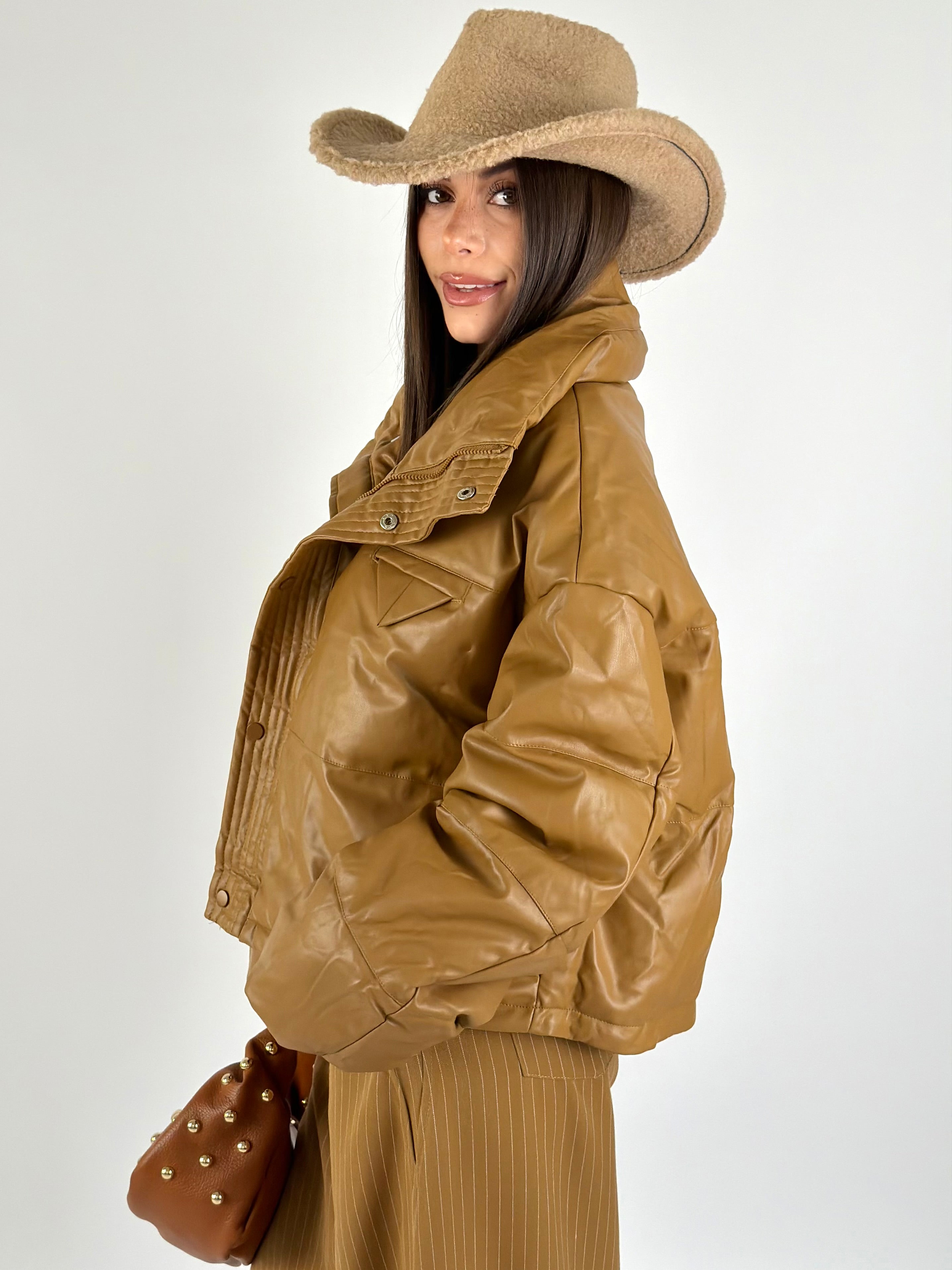 Piumino Iris tabacco