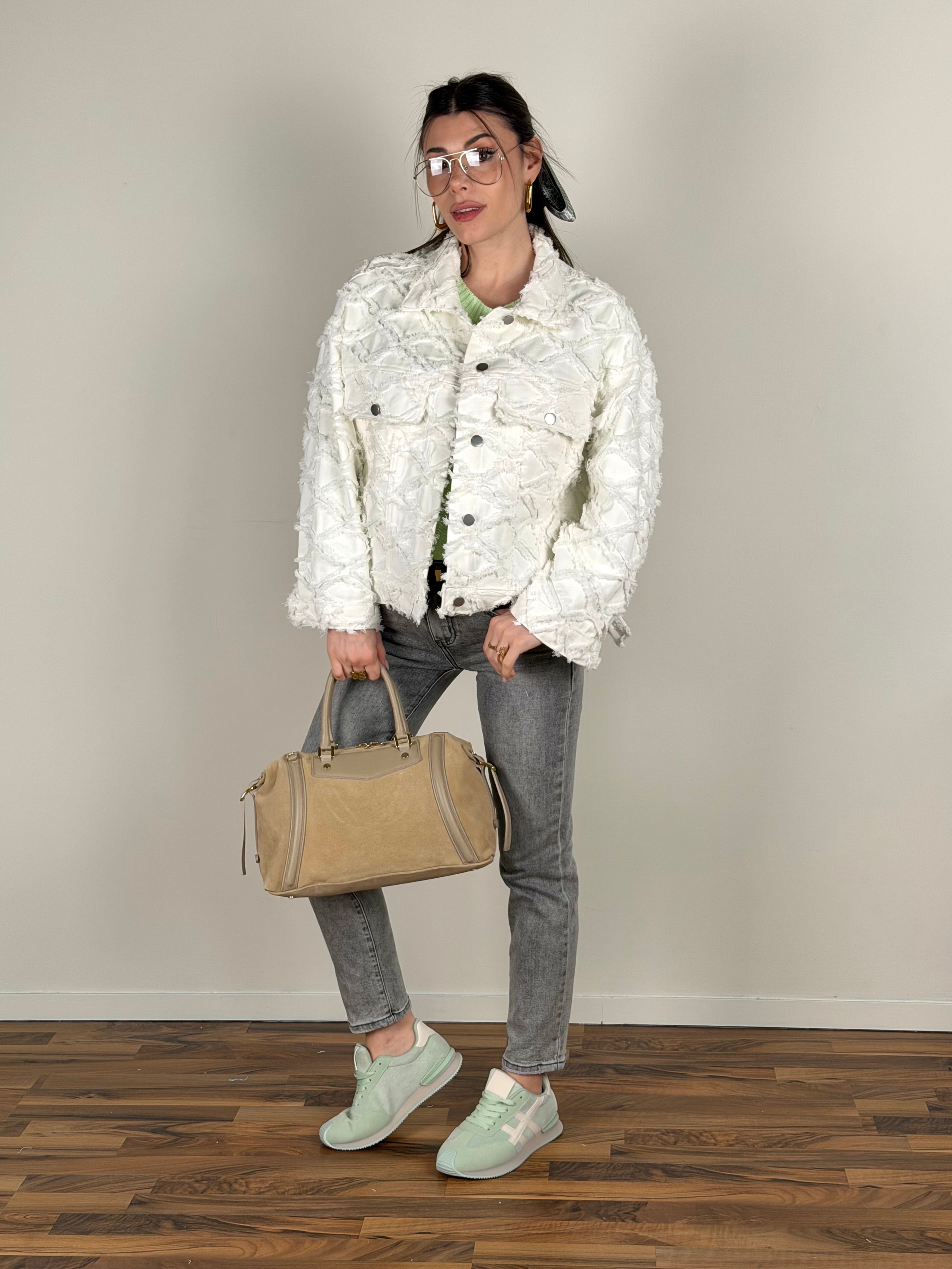 Giubbino rombi bianco