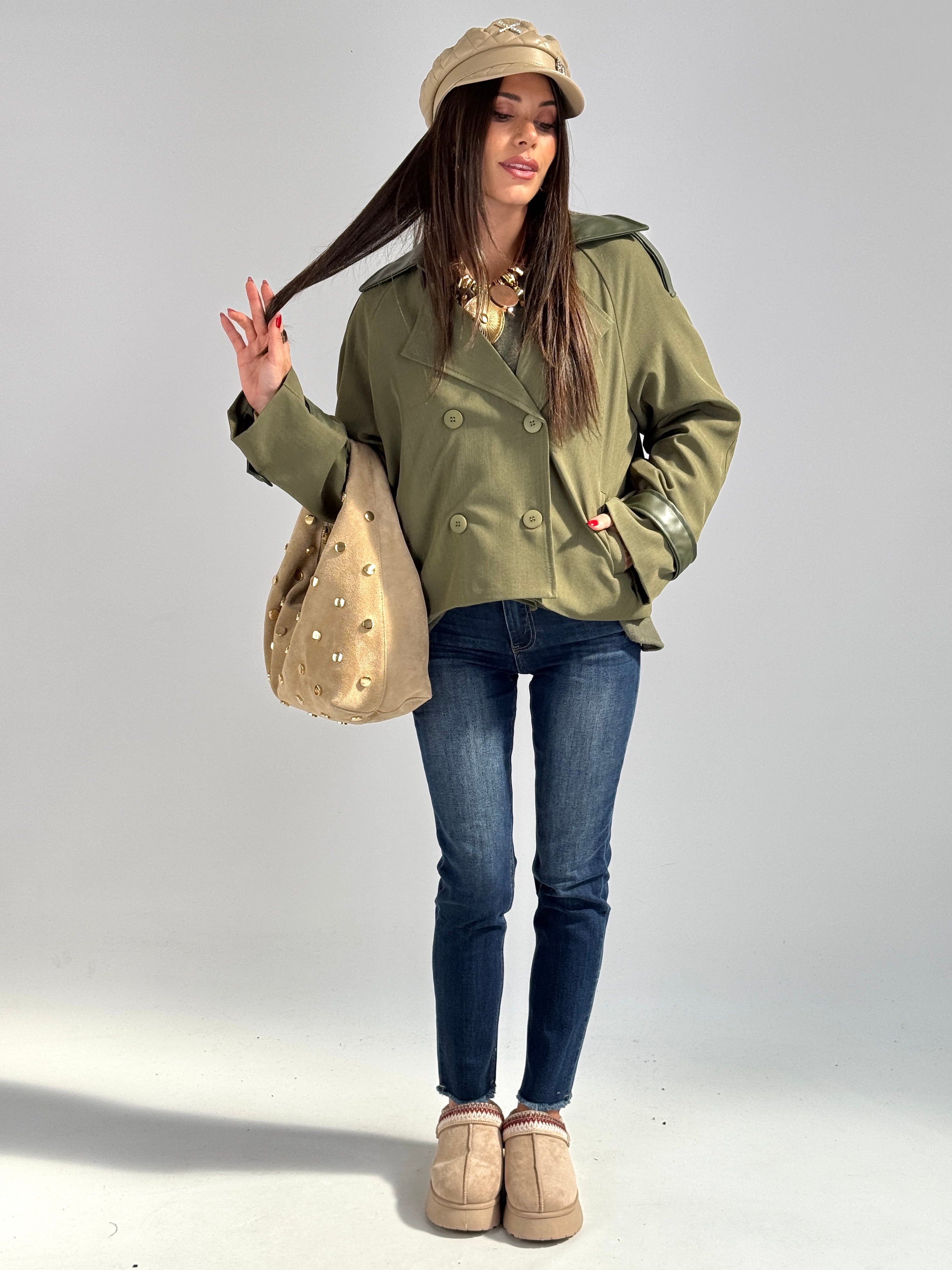 Trench corto Amelia verde