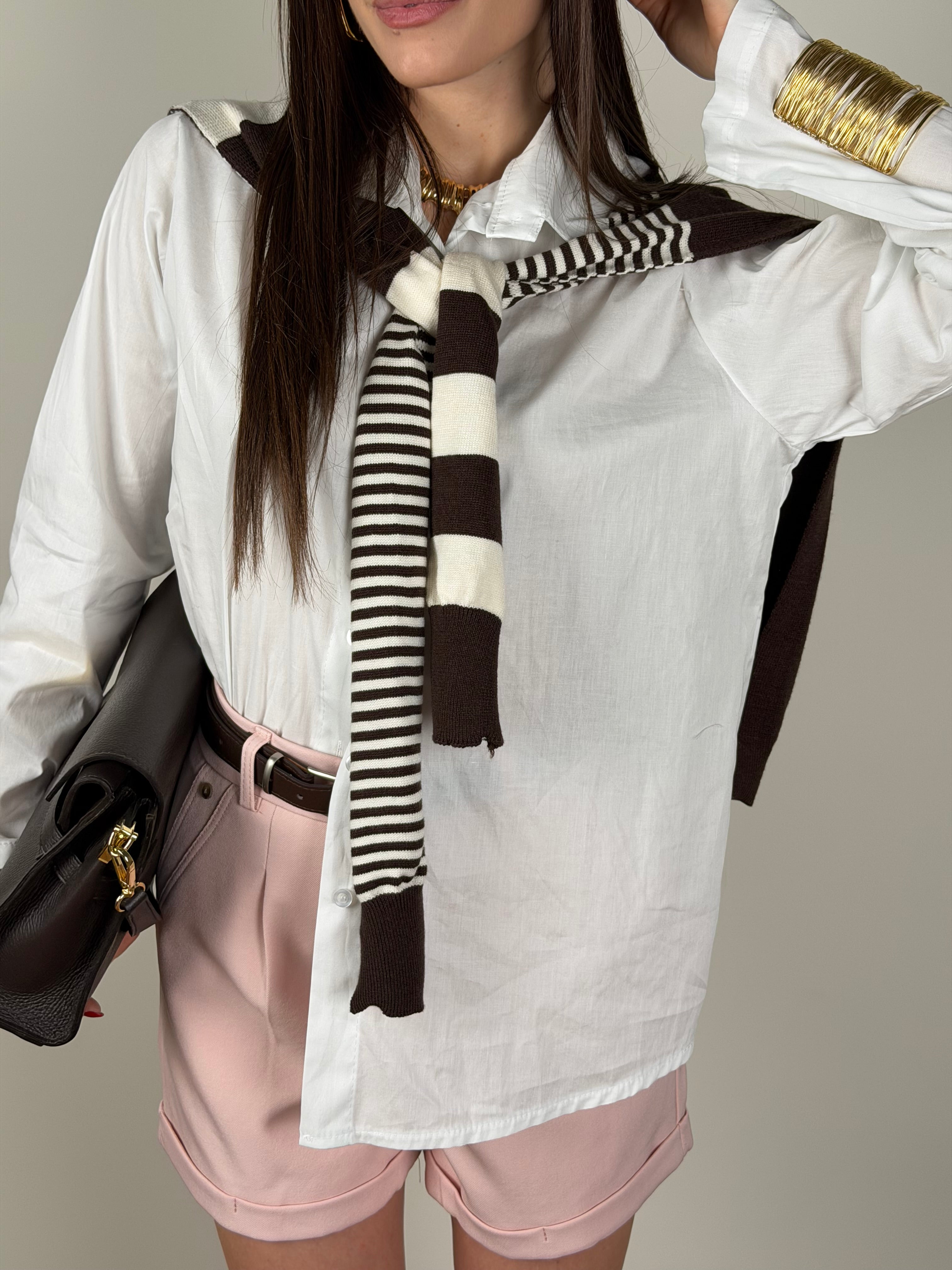 Golf righe + camicia moro