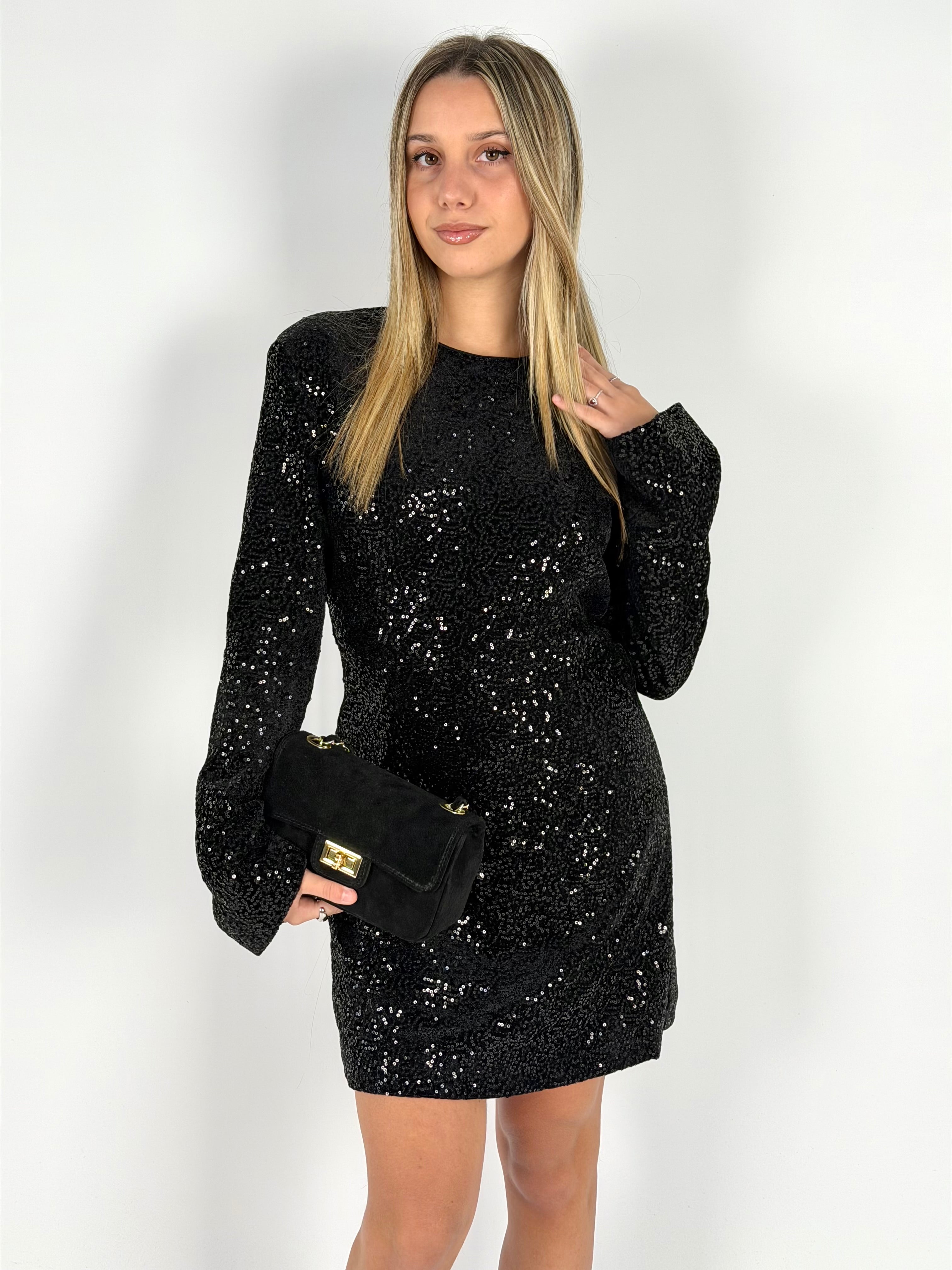 Abito paillettes schiena scoperta