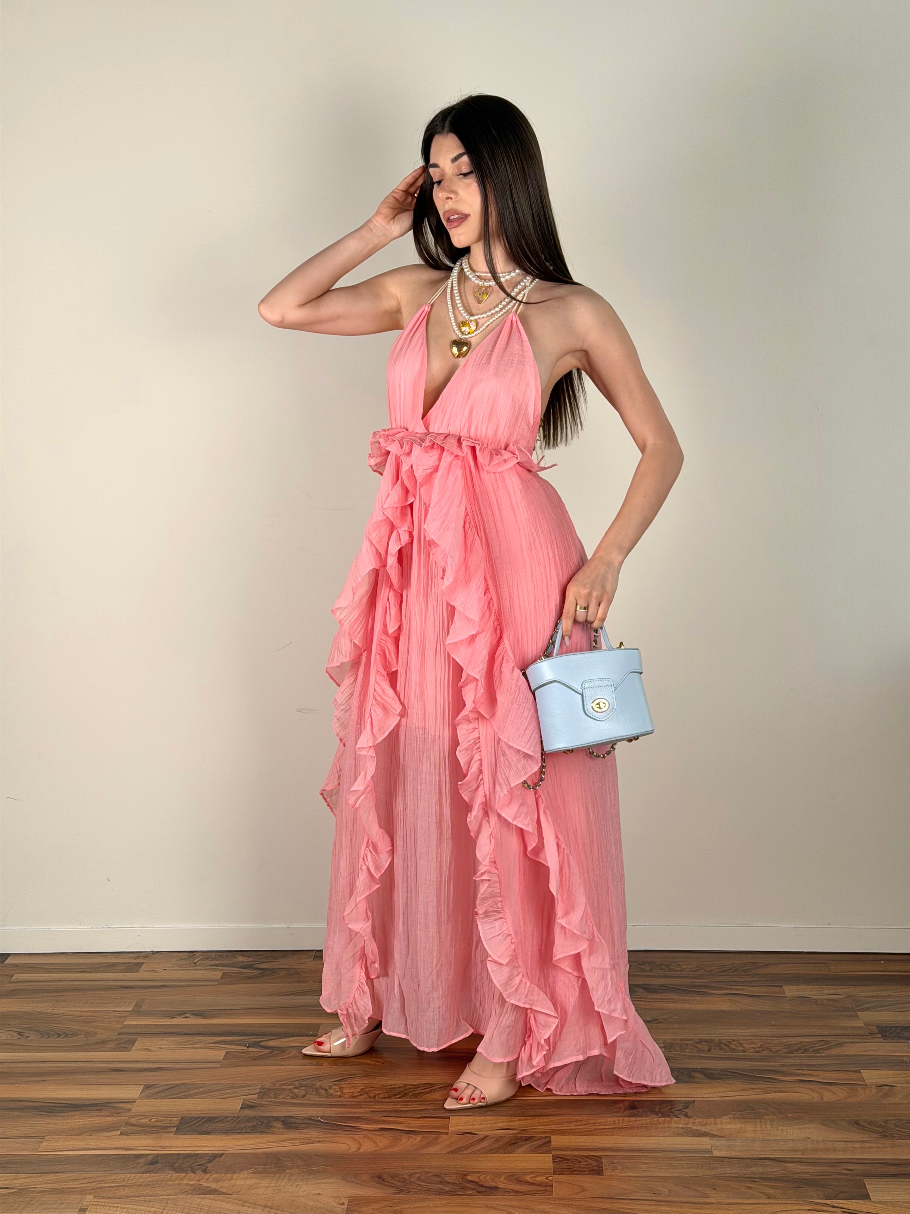 Abito premium Rouches rosa