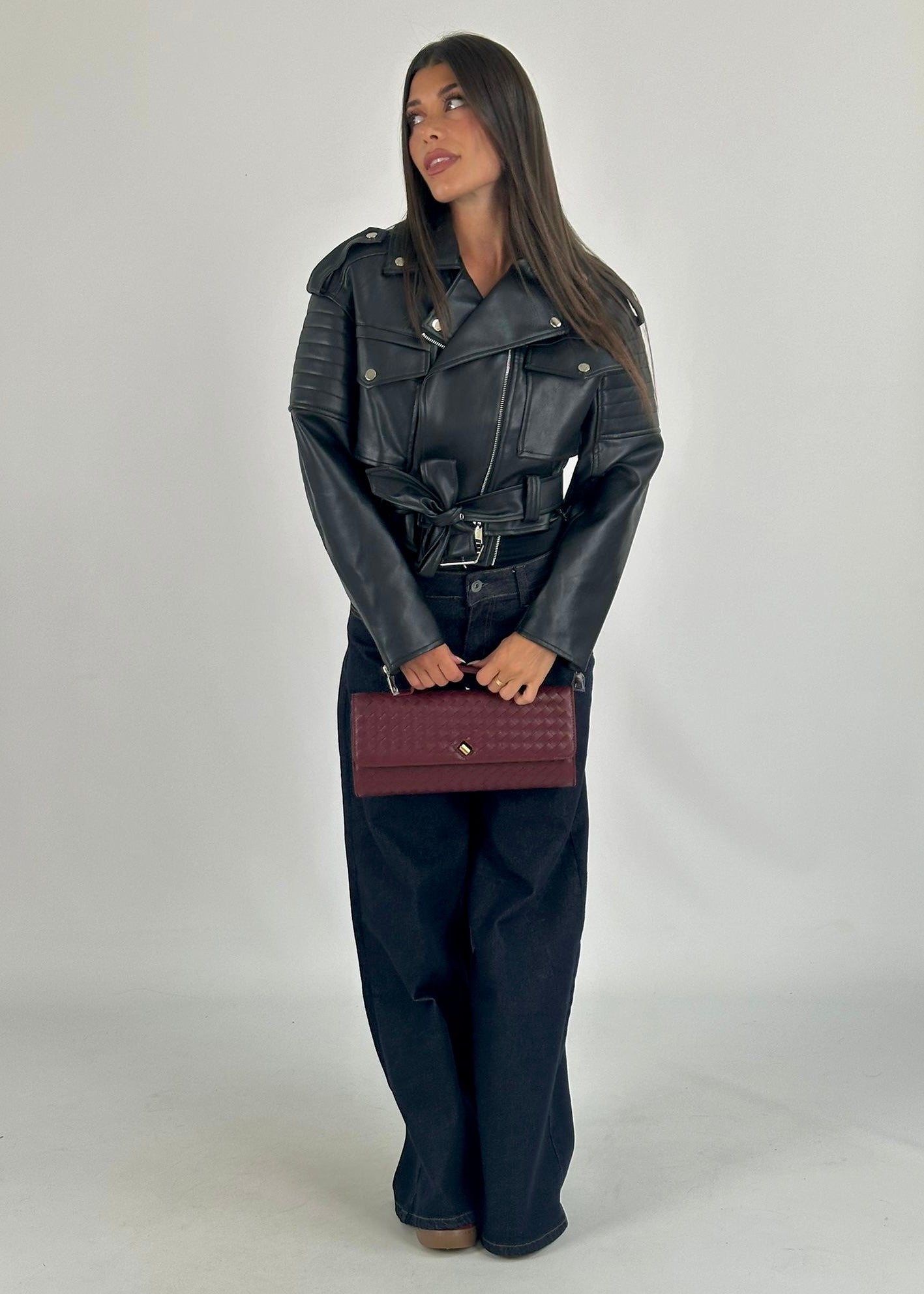 Chiodo ecopelle - 2 colori nero