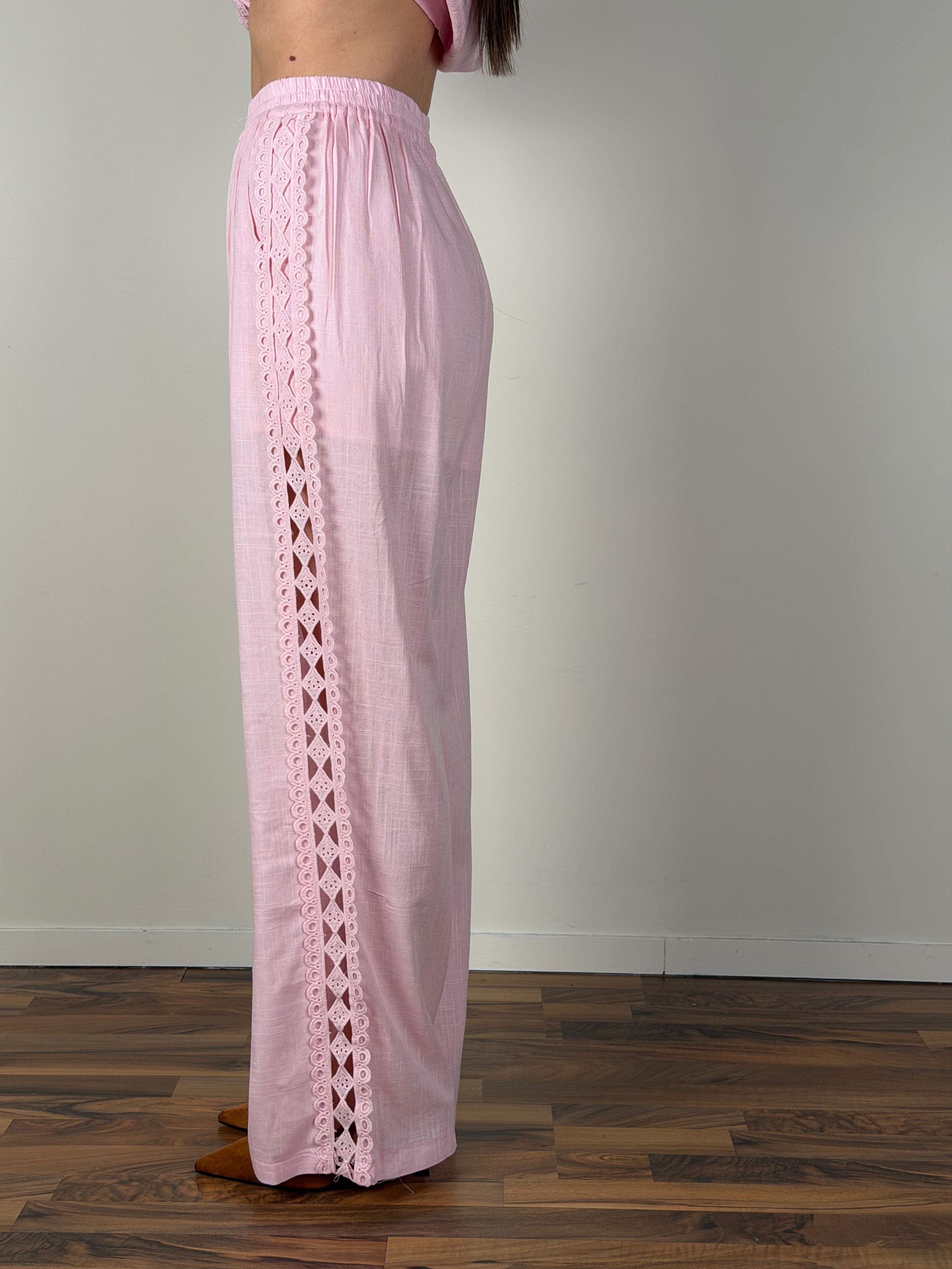 Completo lino Tenerife rosa