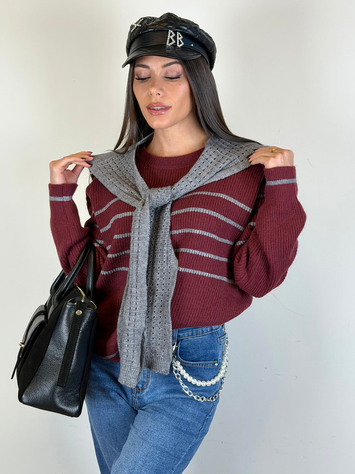 Maglia Pearl bordeaux