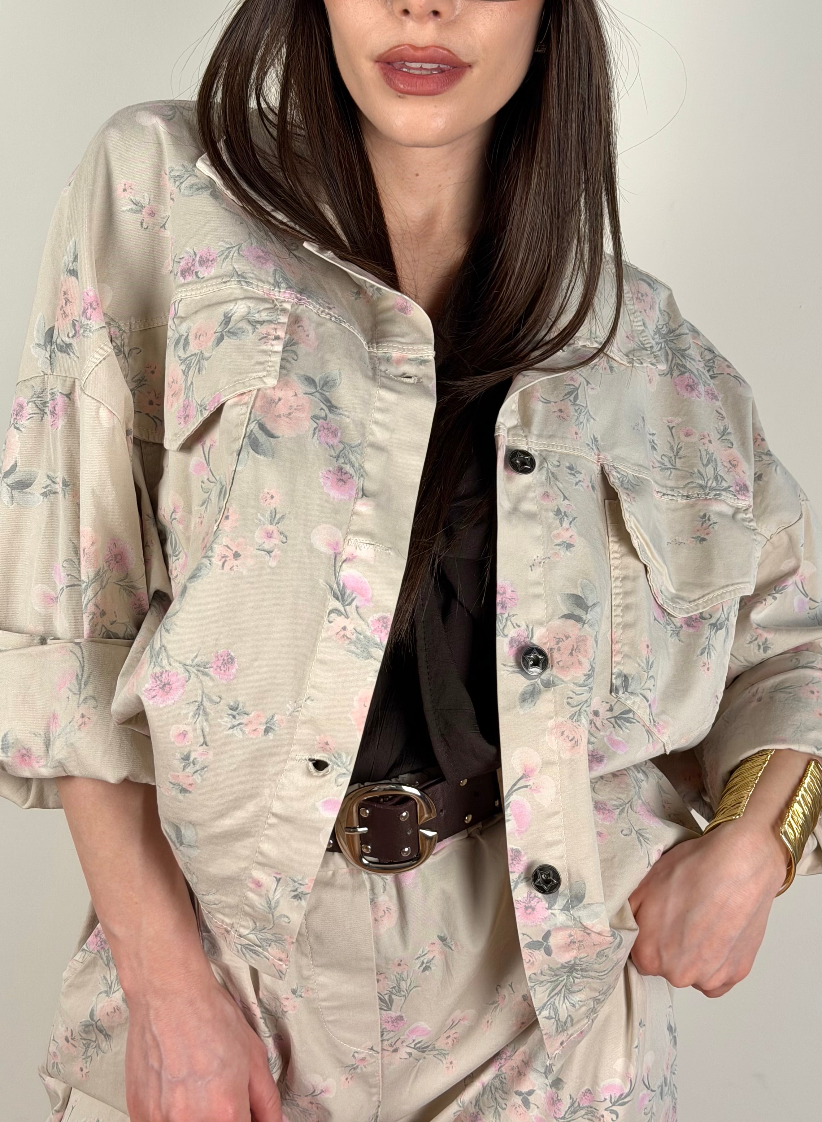 Giubbino jeans Isa beige