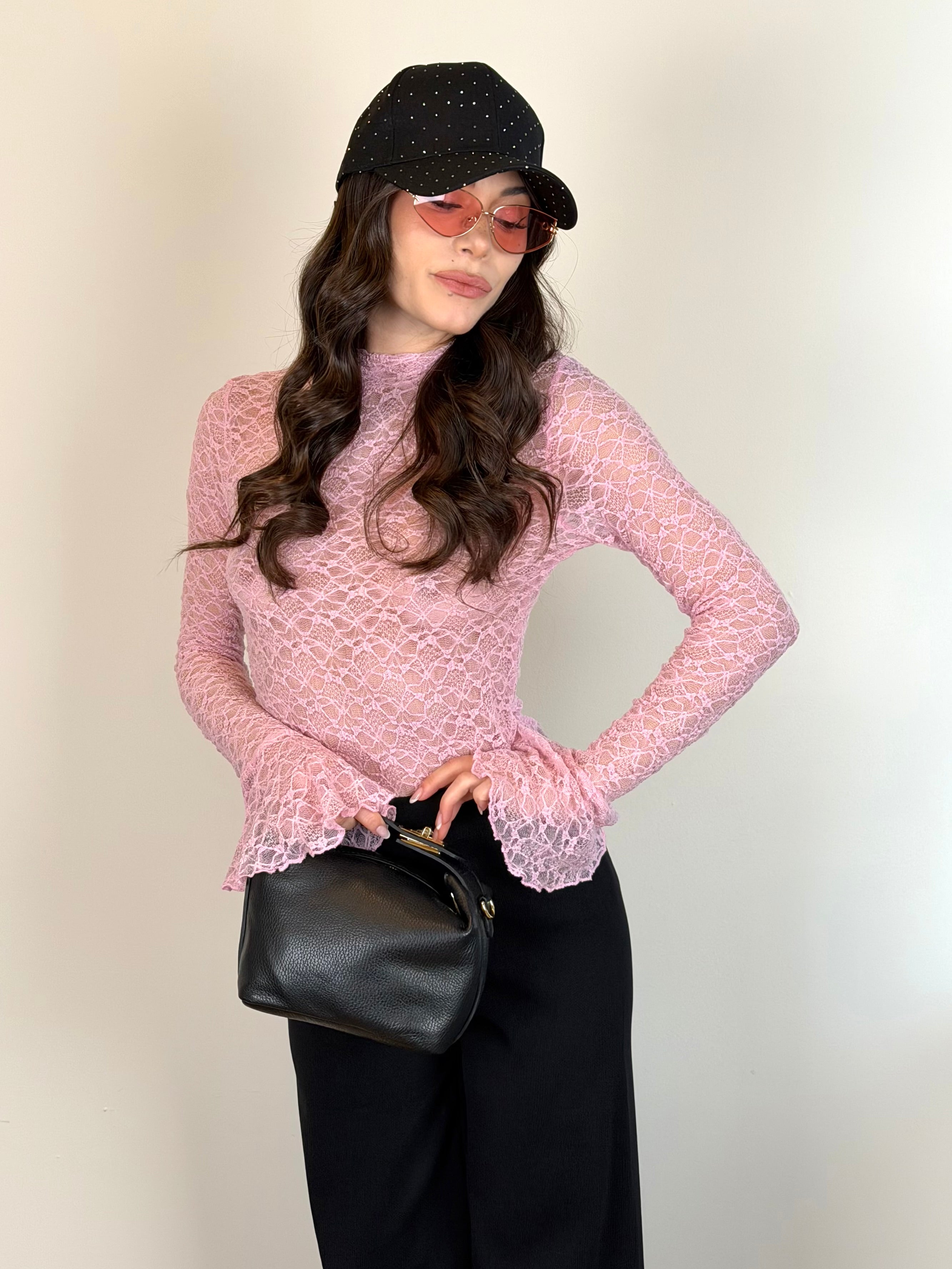 Maglia Brooke pizzo rosa