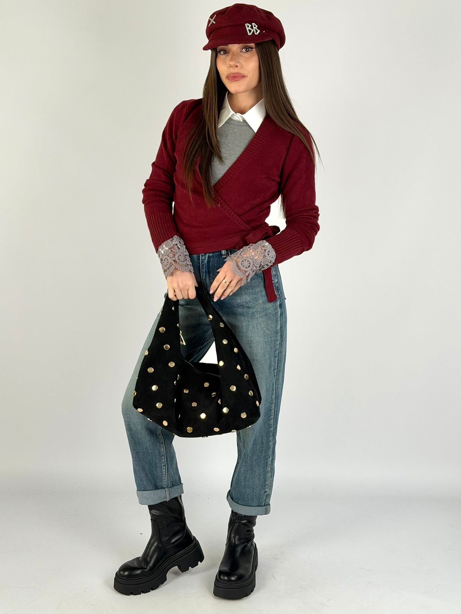 Maglia scaldacuore bordeaux