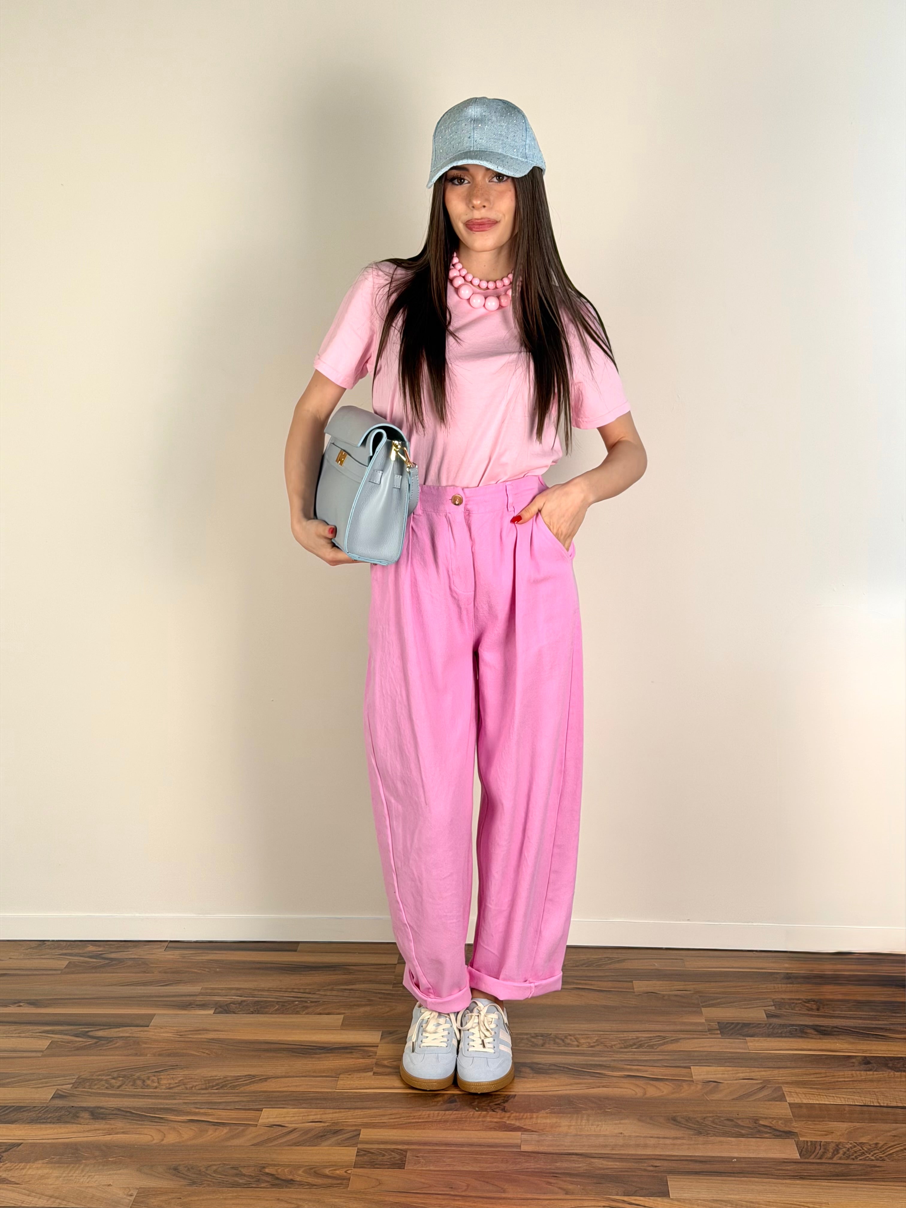 T-shirt monocolore rosa