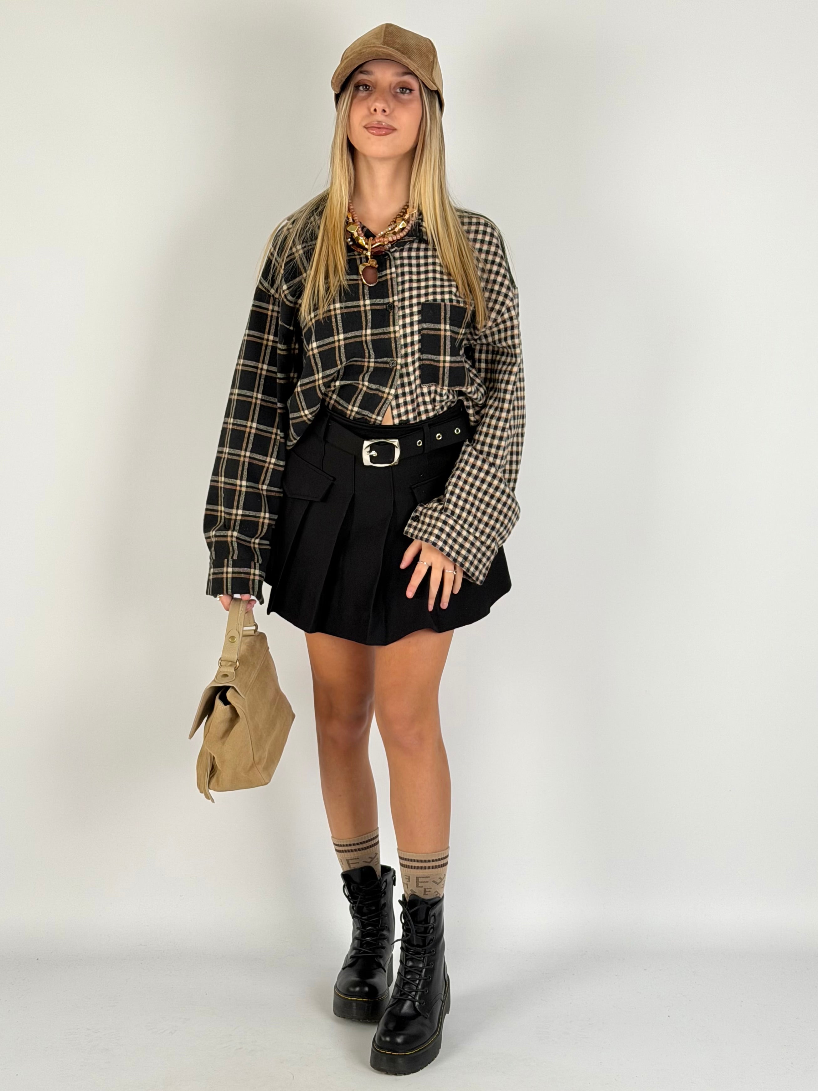 Camicia check Alessia nera