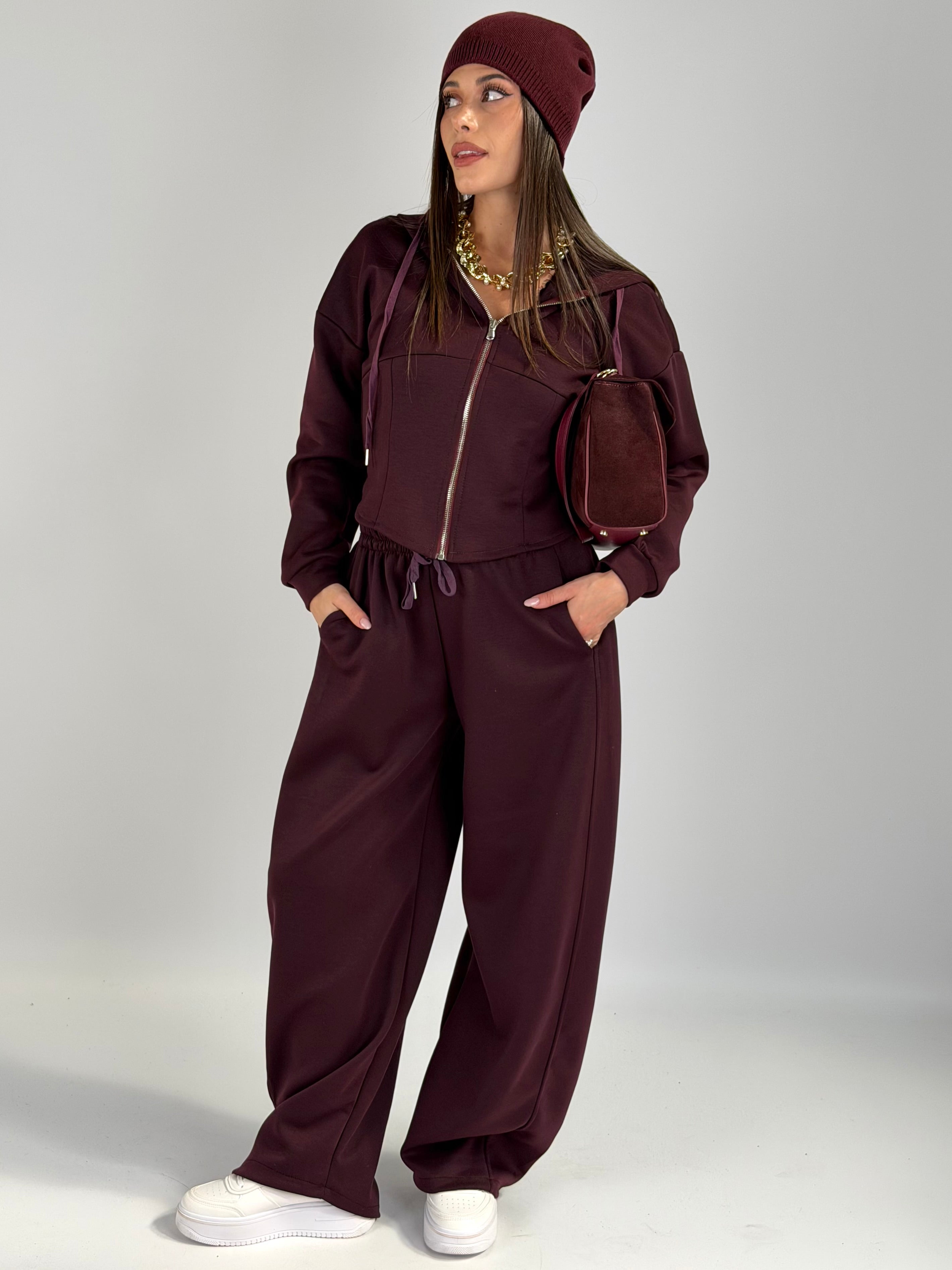 Felpa tuta sportiva Evelyn bordeaux